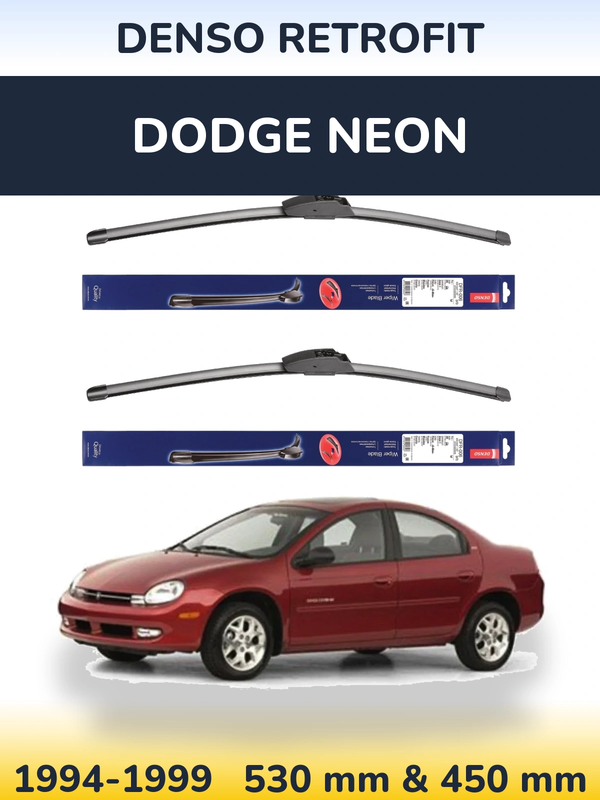 Комплект передніх щіток Denso Retrofit 530 & 450 мм для Dodge Neon 1994-1999