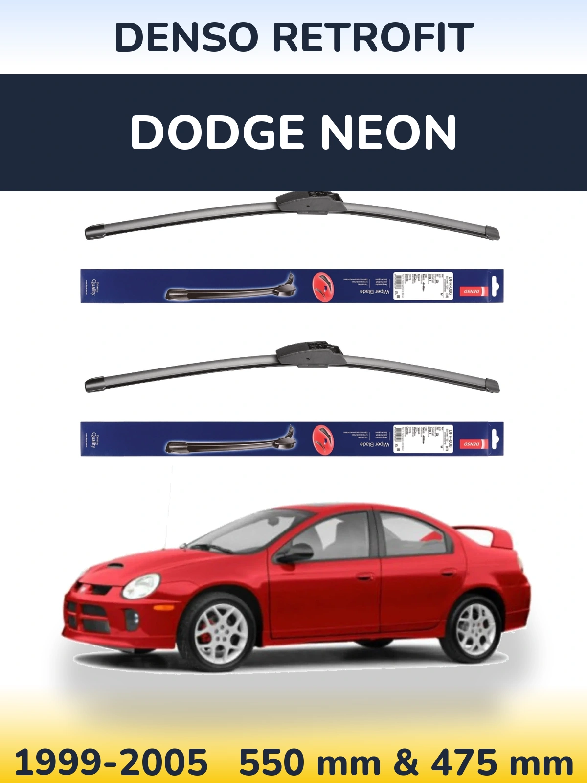 Комплект передних дворников Denso Retrofit 550 & 475 мм для Dodge Neon 1999-2005