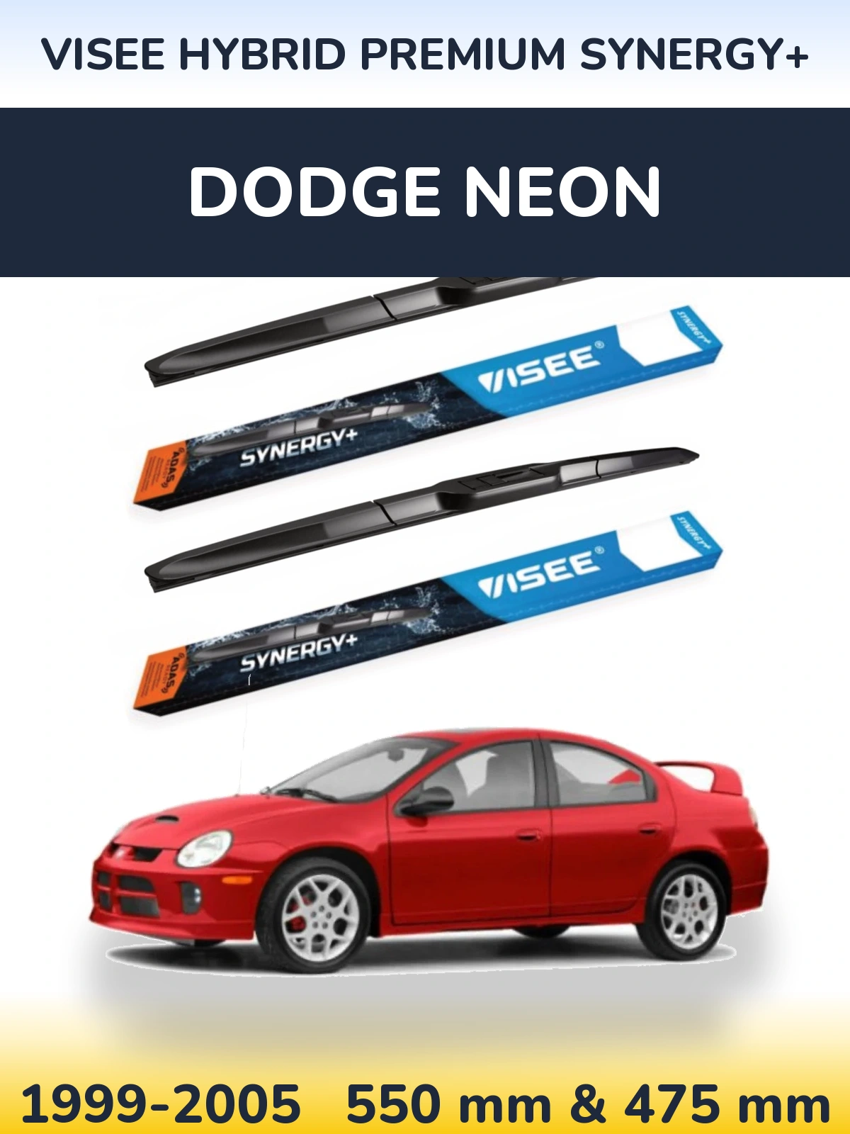 Комплект передних дворников VISEE HYBRID PREMIUM SYNERGY+ 550 & 475 мм для Dodge Neon 1999-2005