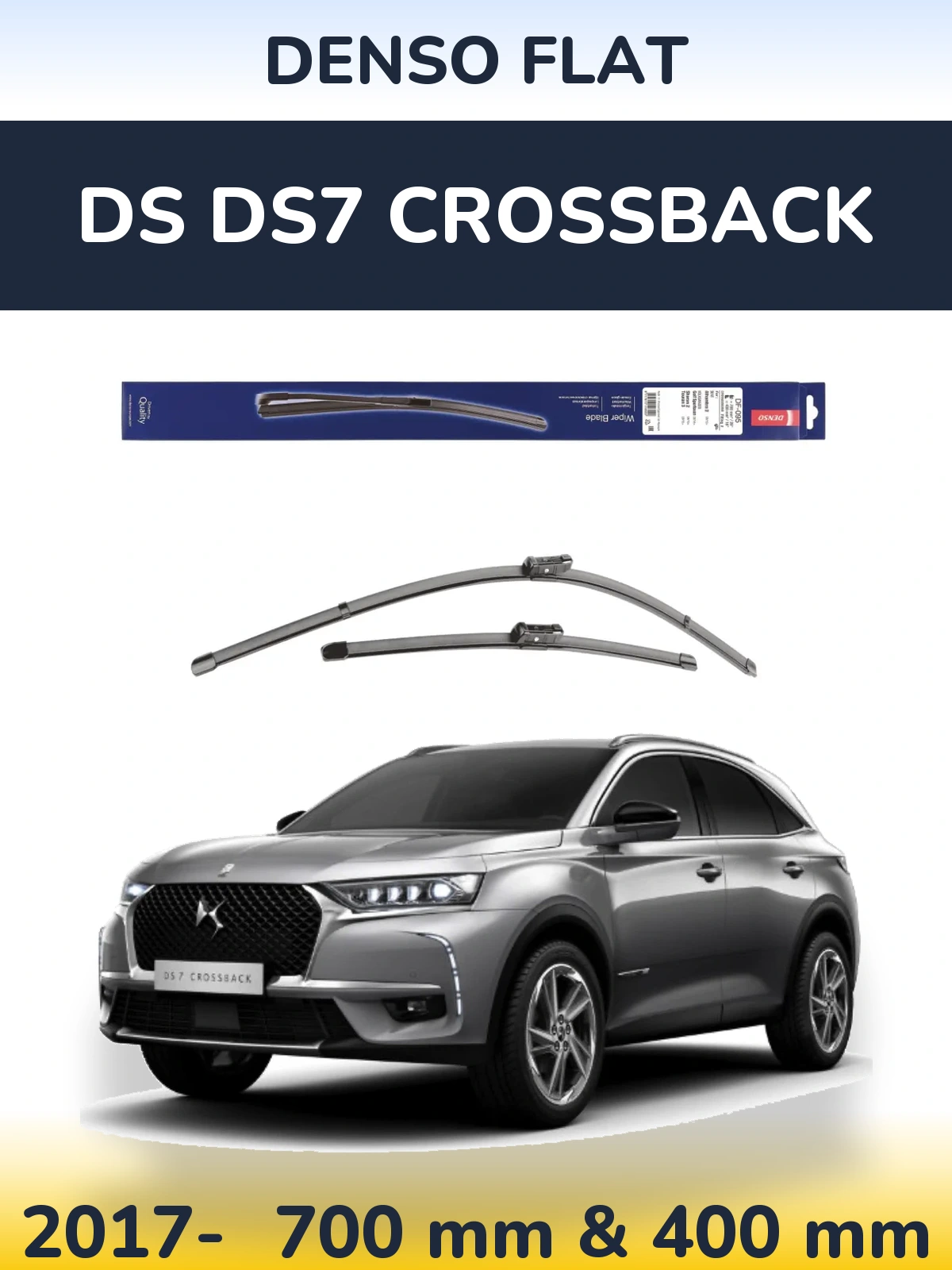 Komplet przednich wycieraczek Denso Flat 700 & 400 mm do DS DS7 Crossback 2017-2026