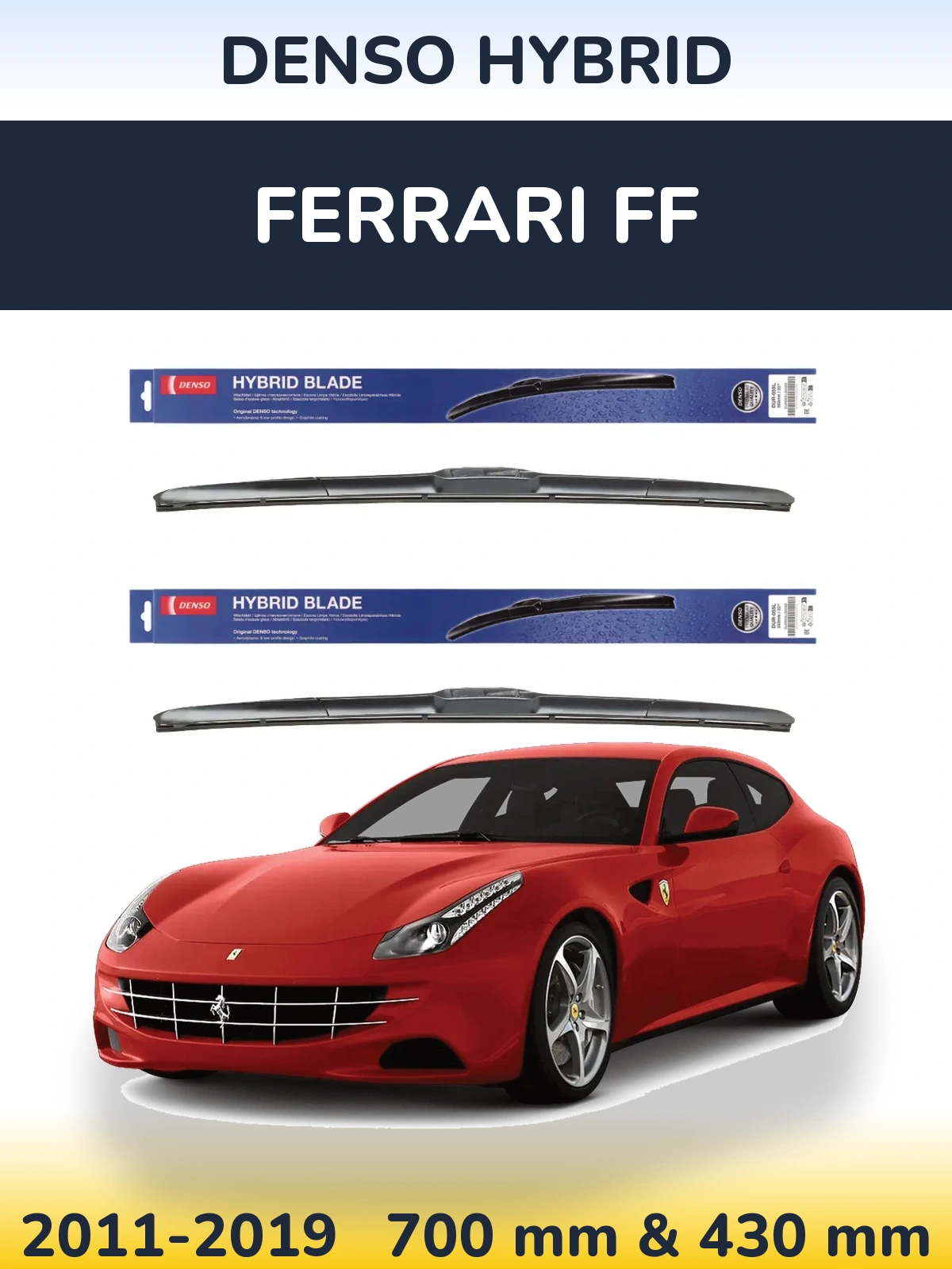 Komplet przednich wycieraczek Denso Hybrid 700 & 430 mm do Ferrari FF 2011-2019