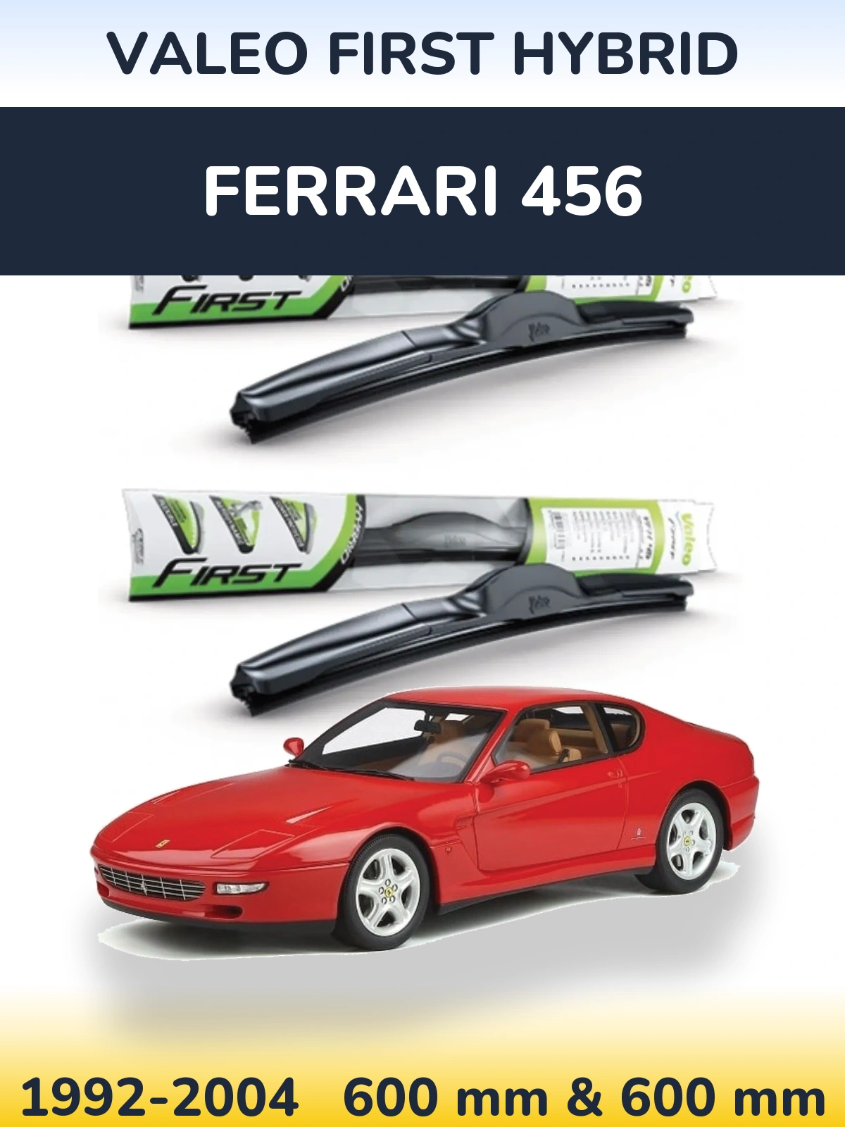 Комплект передних дворников Valeo First Hybrid 600 & 600 мм для Ferrari 456 1992-2004
