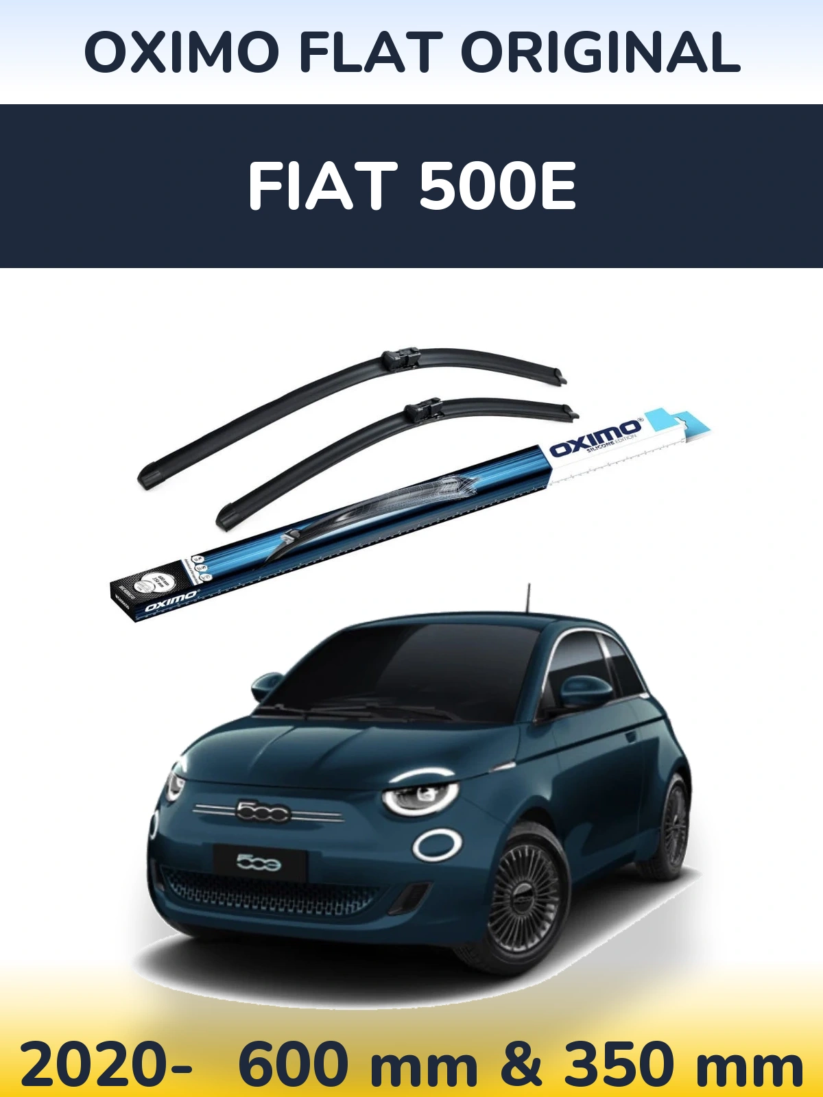 Komplet przednich wycieraczek Oximo Flat Original 600 & 350 mm do Fiat 500e 2020-2026