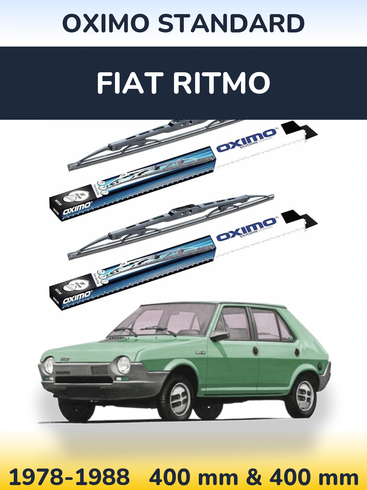 Komplet przednich wycieraczek Oximo Standard 400 & 400 mm do Fiat Ritmo 1978-1988