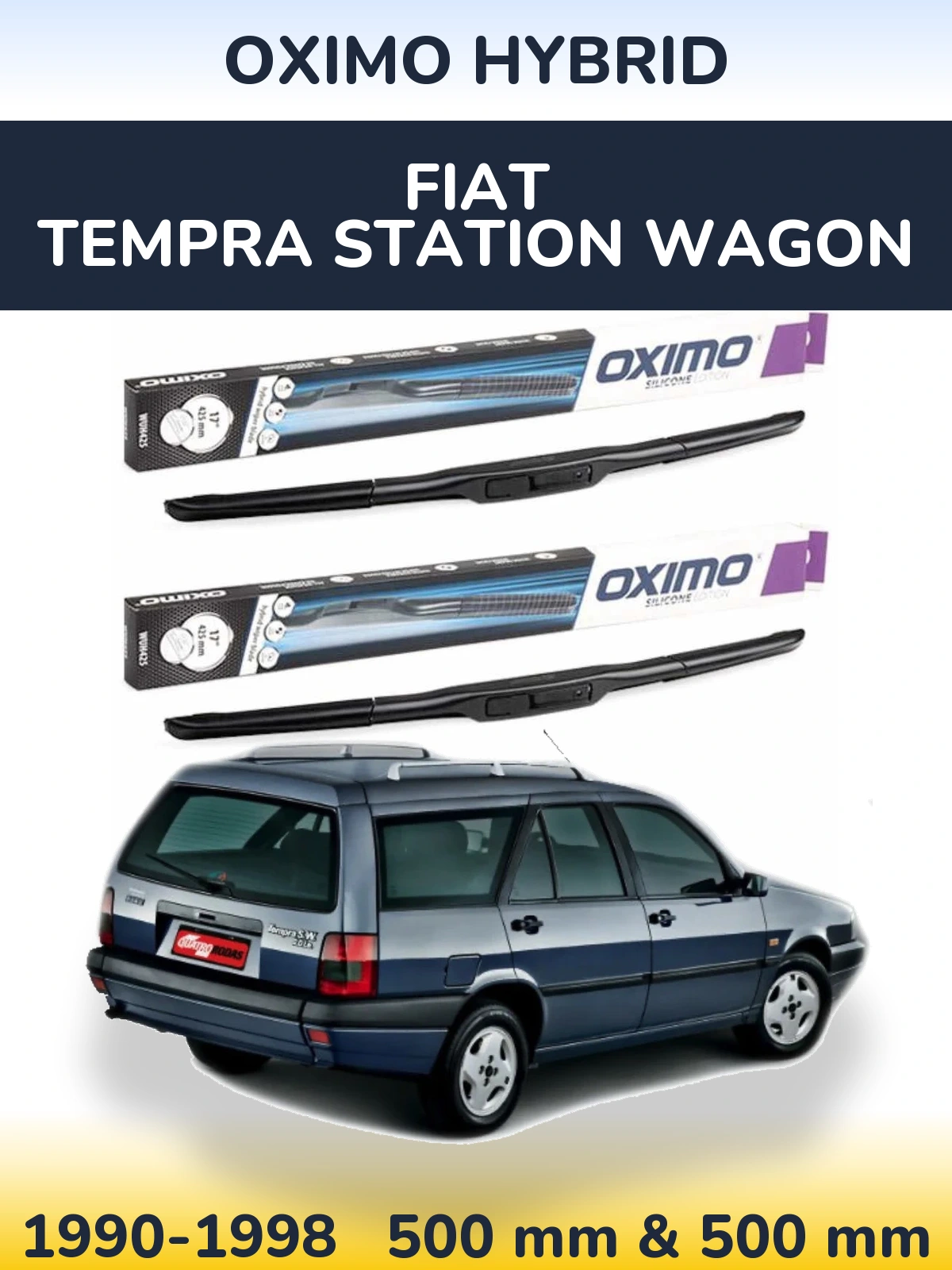 Komplet przednich wycieraczek Oximo Hybrid 500 & 500 mm do Fiat Tempra Station Wagon 1990-1998