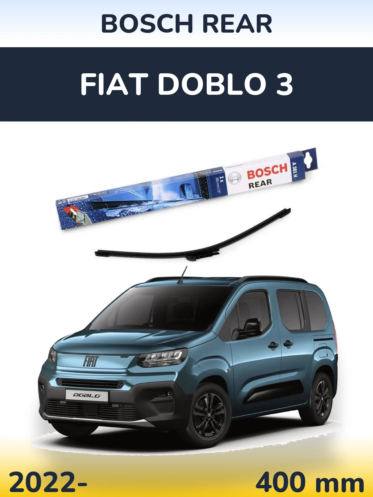 Tylna wycieraczka BOSCH Rear 380 mm do Fiat Doblo 3 2022-2026