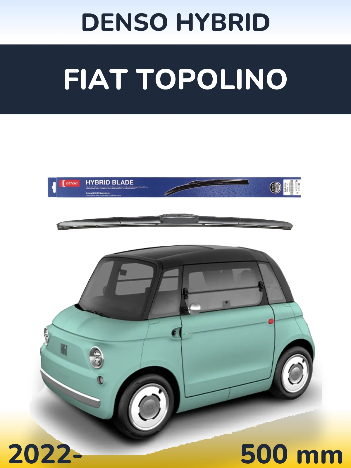 Передний дворник Denso Hybrid 500 мм для Fiat Topolino 2022-2026