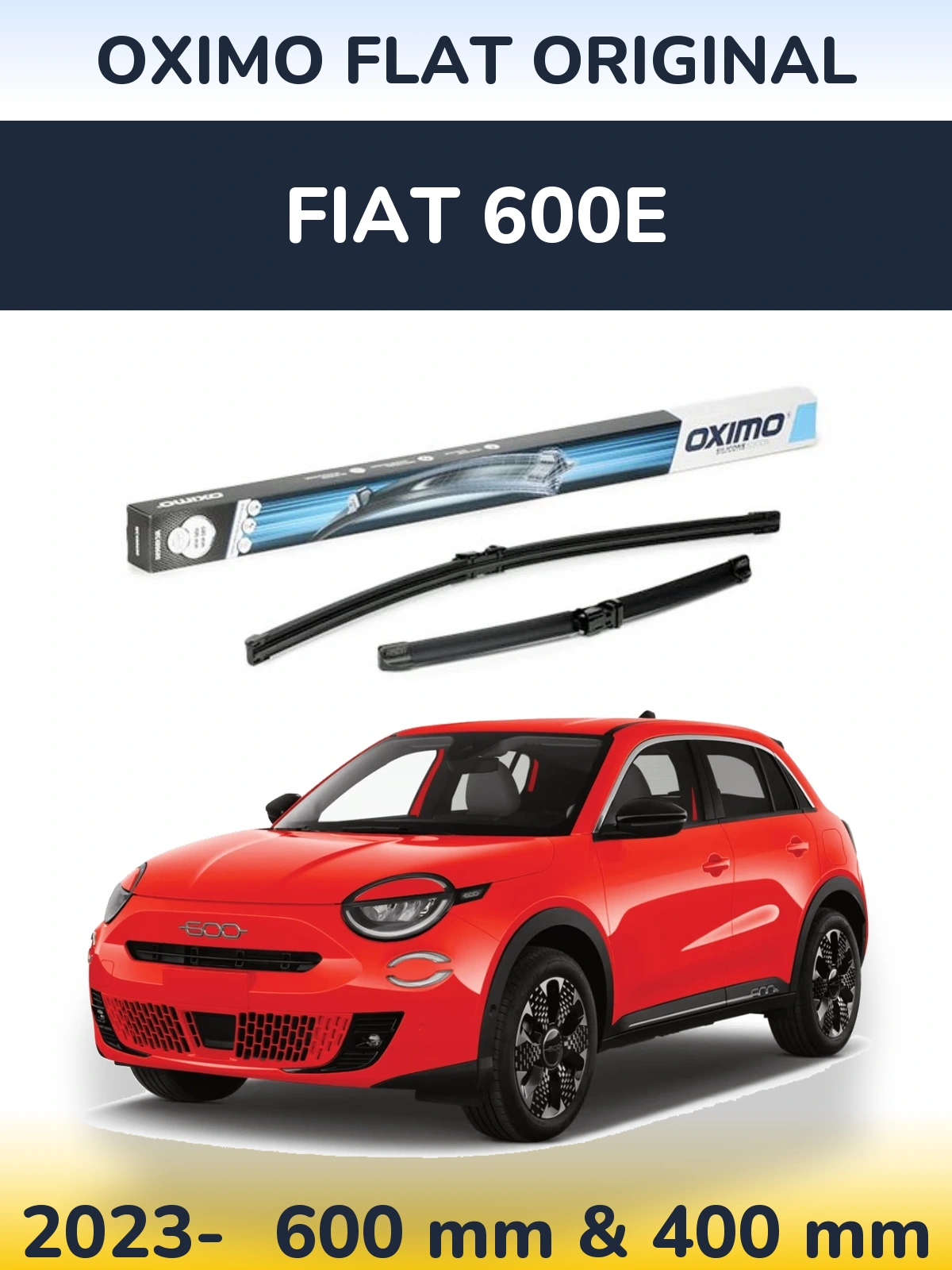 Комплект передних дворников Oximo Flat Original 600 & 400 мм для Fiat 600e 2023-2026