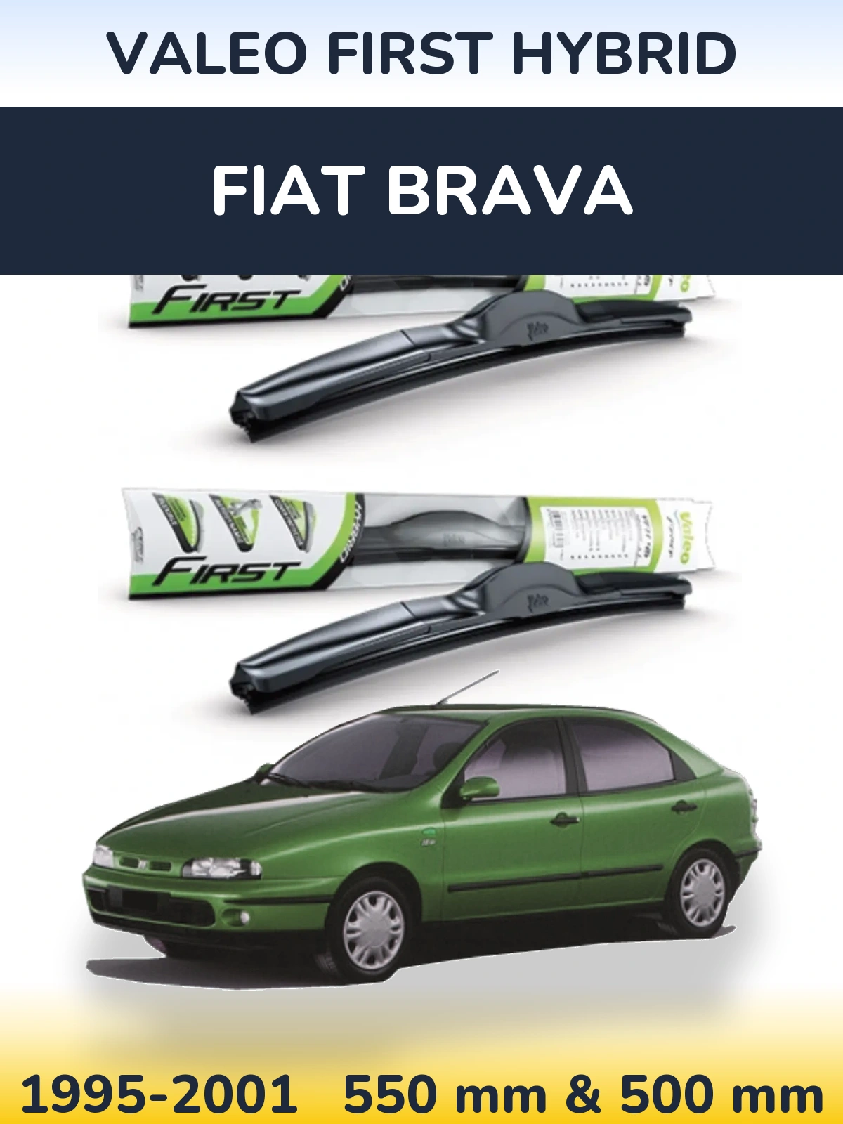 Комплект передних дворников Valeo First Hybrid 550 & 500 мм для Fiat Brava 1995-2001