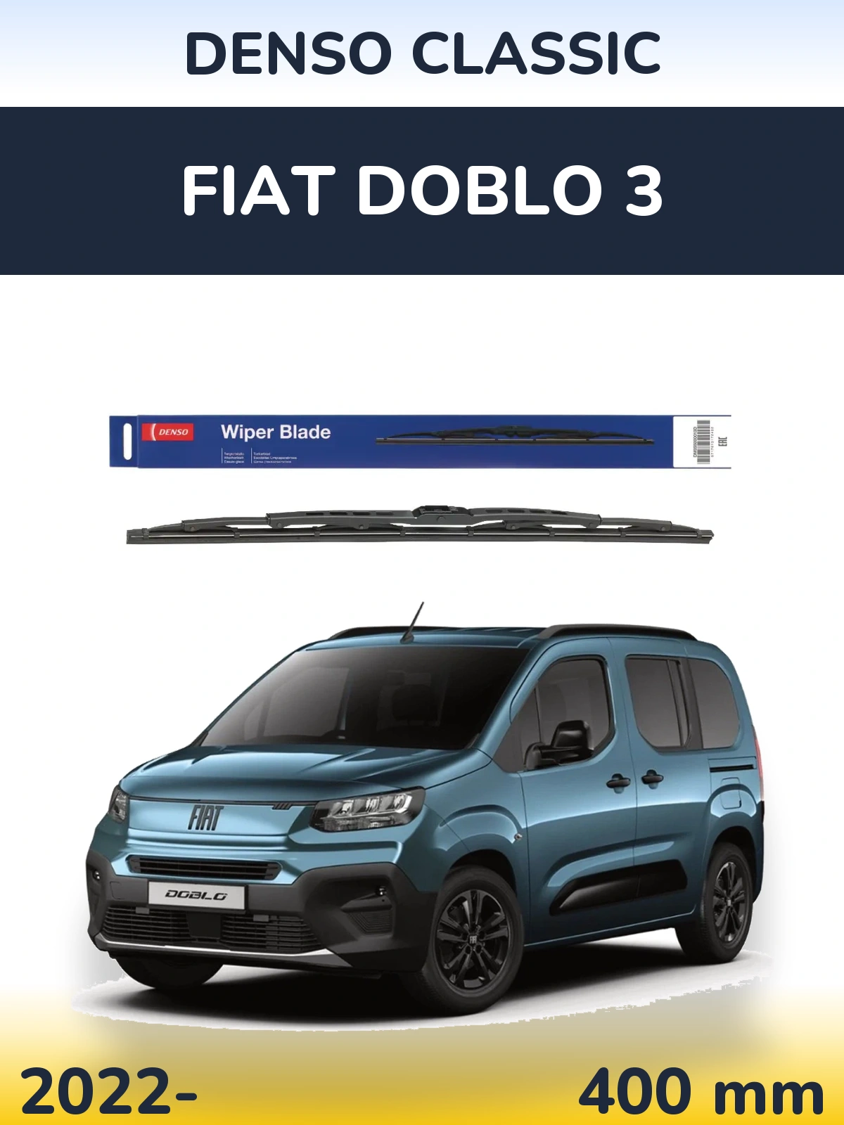 Tylna wycieraczka Denso Classic 400 mm do Fiat Doblo 3 2022-2026