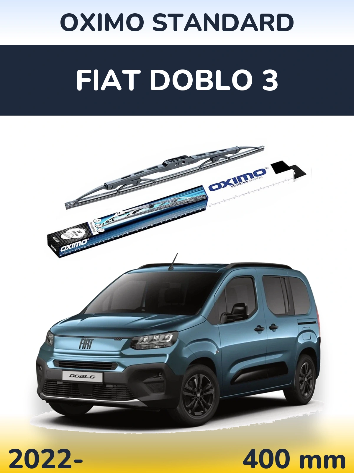 Задний дворник Oximo Standard 400 мм для Fiat Doblo 3 2022-2026