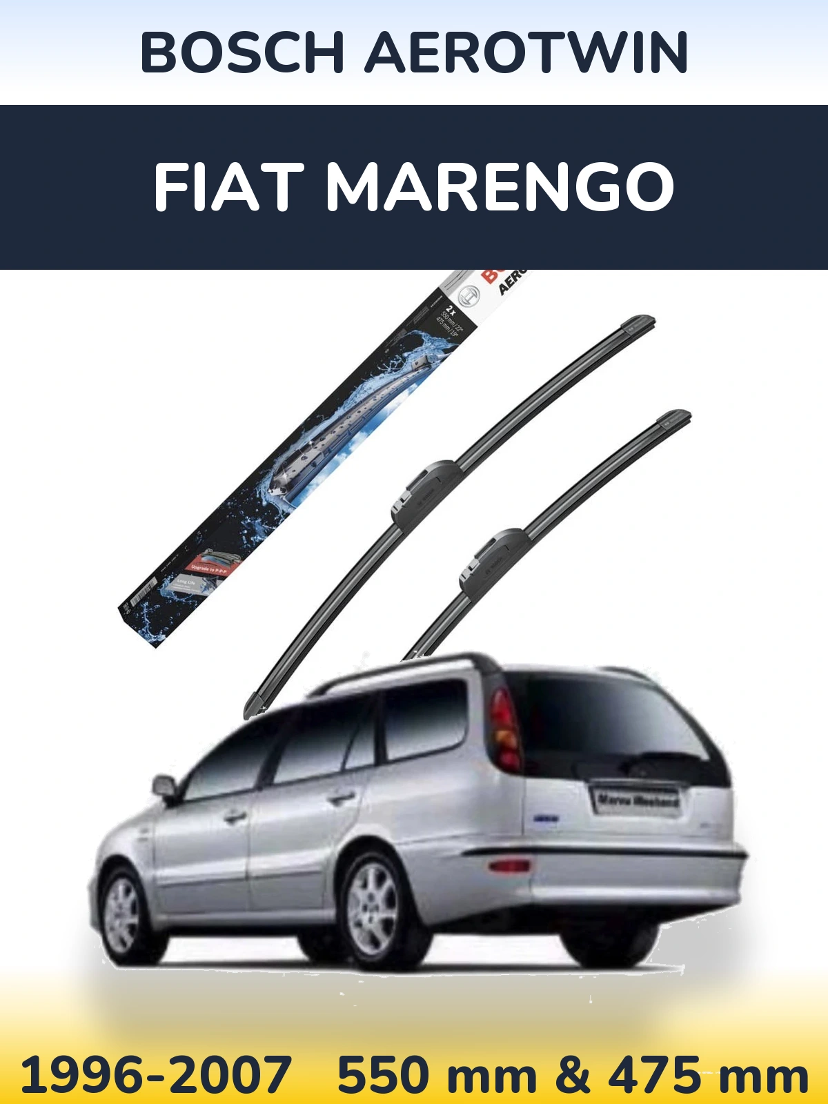 Комплект передних дворников BOSCH AeroTwin 550 & 475 мм для Fiat Marengo 1996-2007