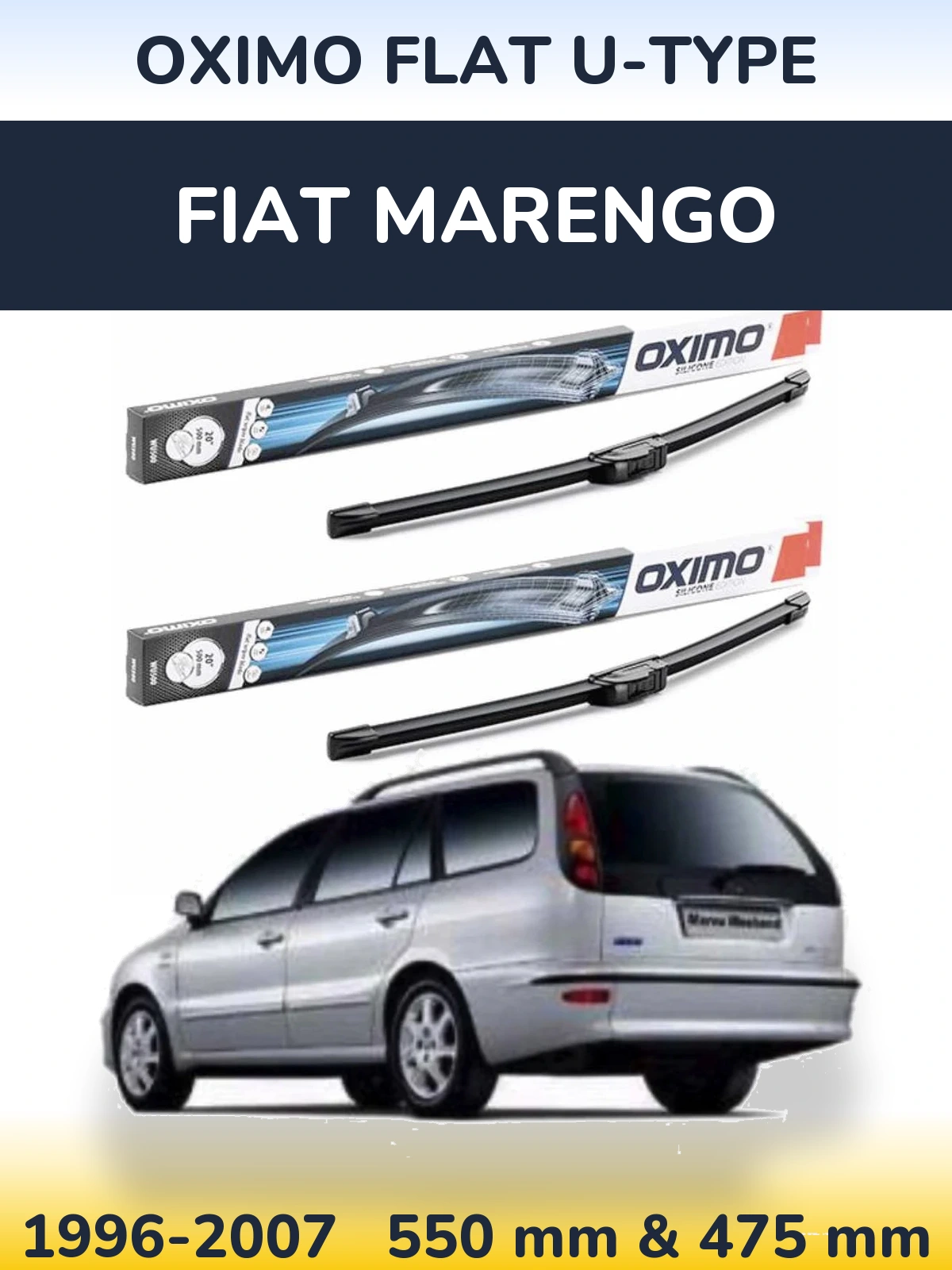 Komplet przednich wycieraczek Oximo Flat U-type 550 & 475 mm do Fiat Marengo 1996-2007