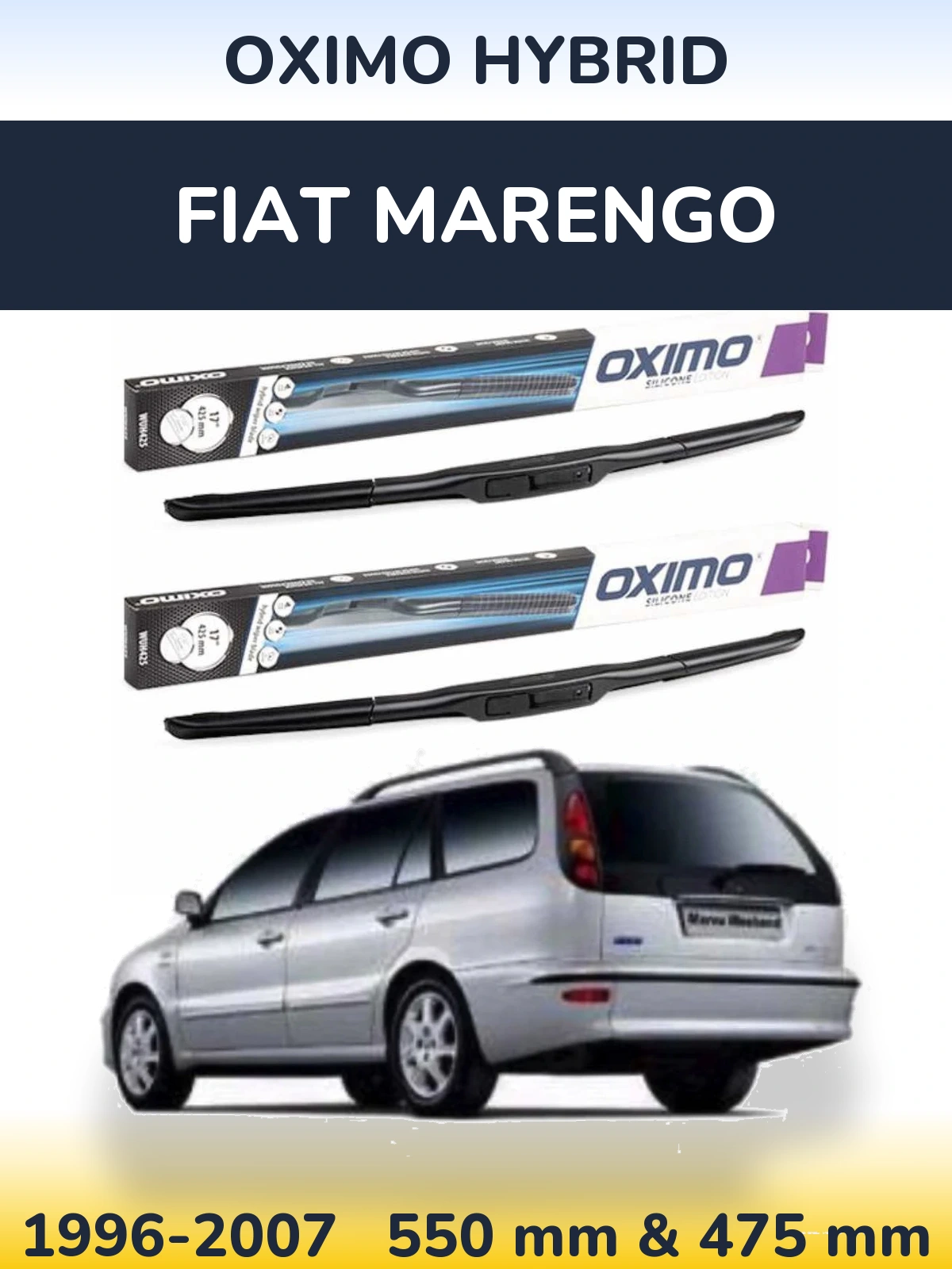 Komplet przednich wycieraczek Oximo Hybrid 550 & 475 mm do Fiat Marengo 1996-2007