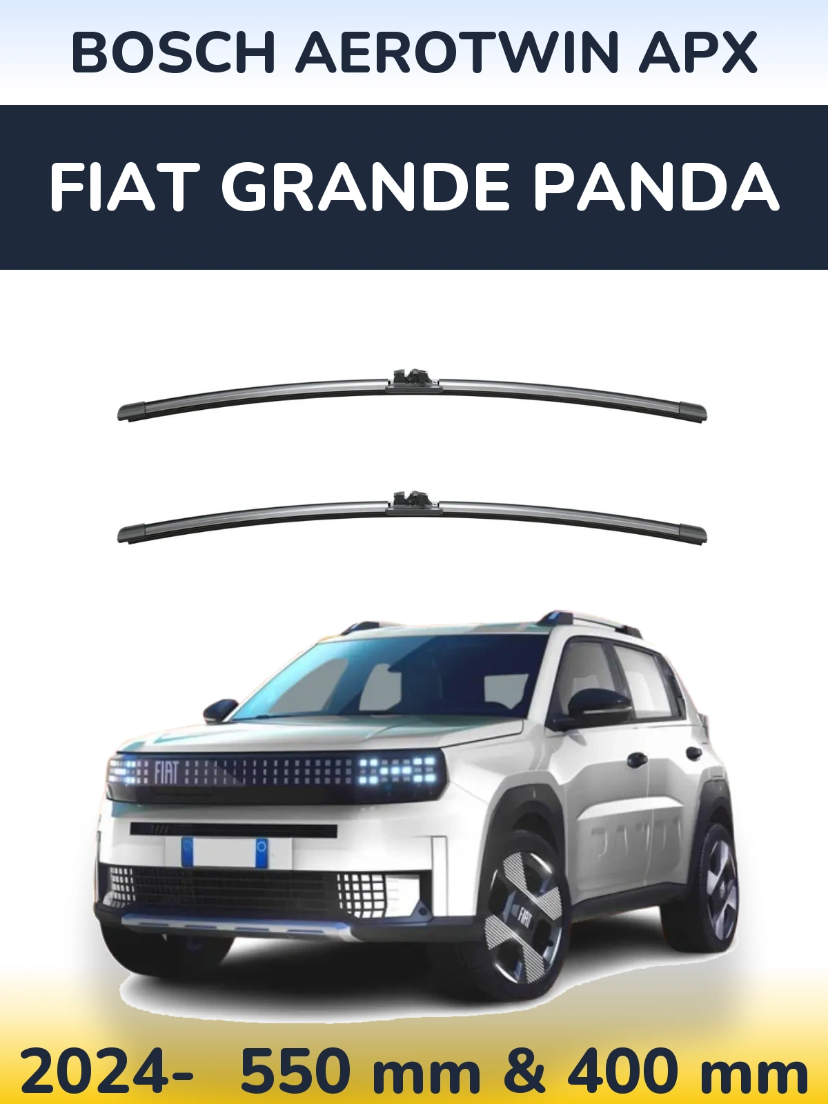 Комплект передних дворников BOSCH AeroTwin APX 550 & 400 мм для Fiat Grande Panda 2024-2026