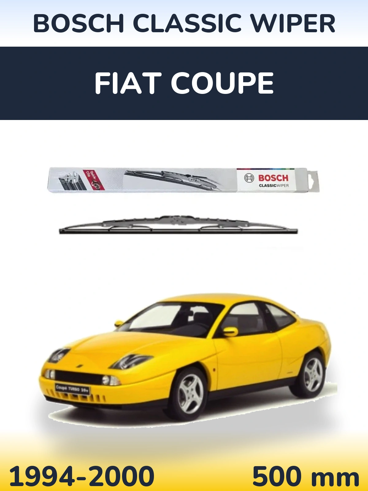 Rear wiper blade BOSCH Classic Wiper 500 mm for Fiat Coupe 1994-2000