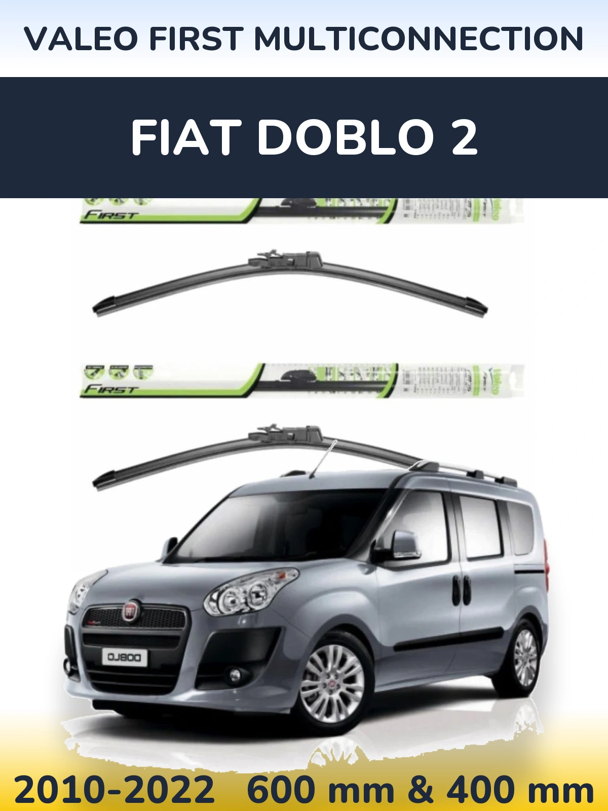 Комплект передних дворников Valeo First MultiConnection 600 & 400 мм для Fiat Doblo 2 2010-2022