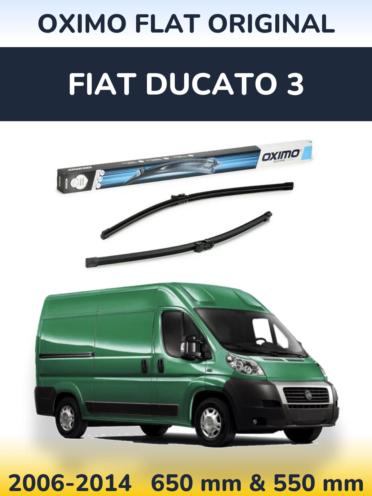 Komplet przednich wycieraczek Oximo Flat Original 650 & 550 mm do Fiat Ducato 3 2006-2014
