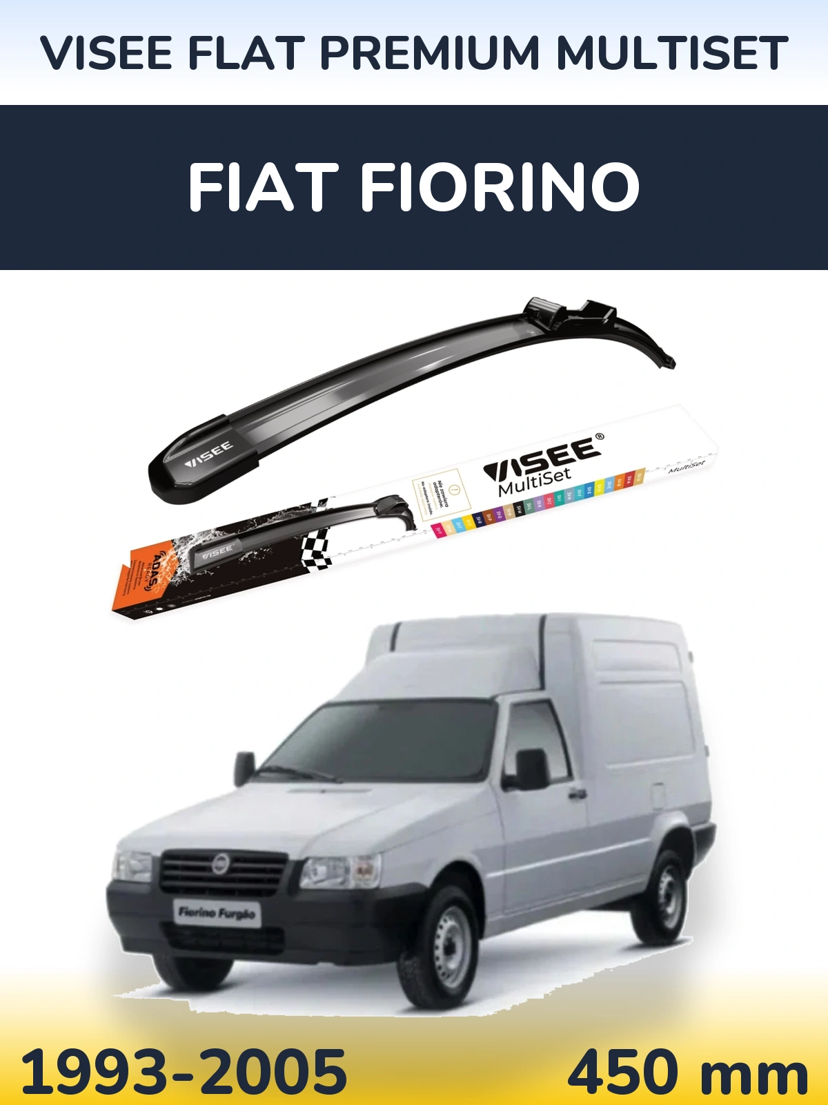 Передний дворник VISEE FLAT PREMIUM MultiSet 450 мм для Fiat Fiorino 1993-2005