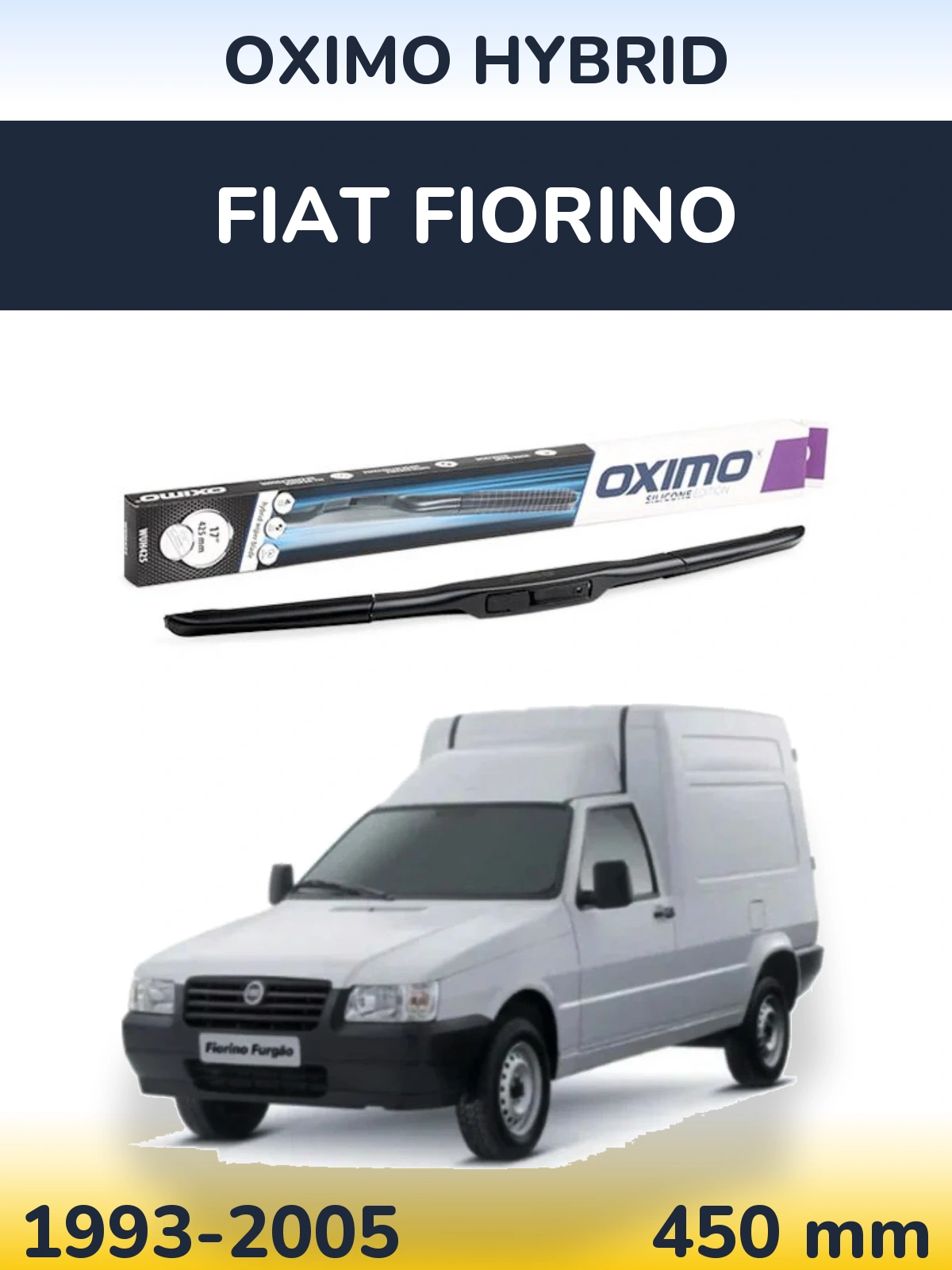 Передний дворник Oximo Hybrid 450 мм для Fiat Fiorino 1993-2005