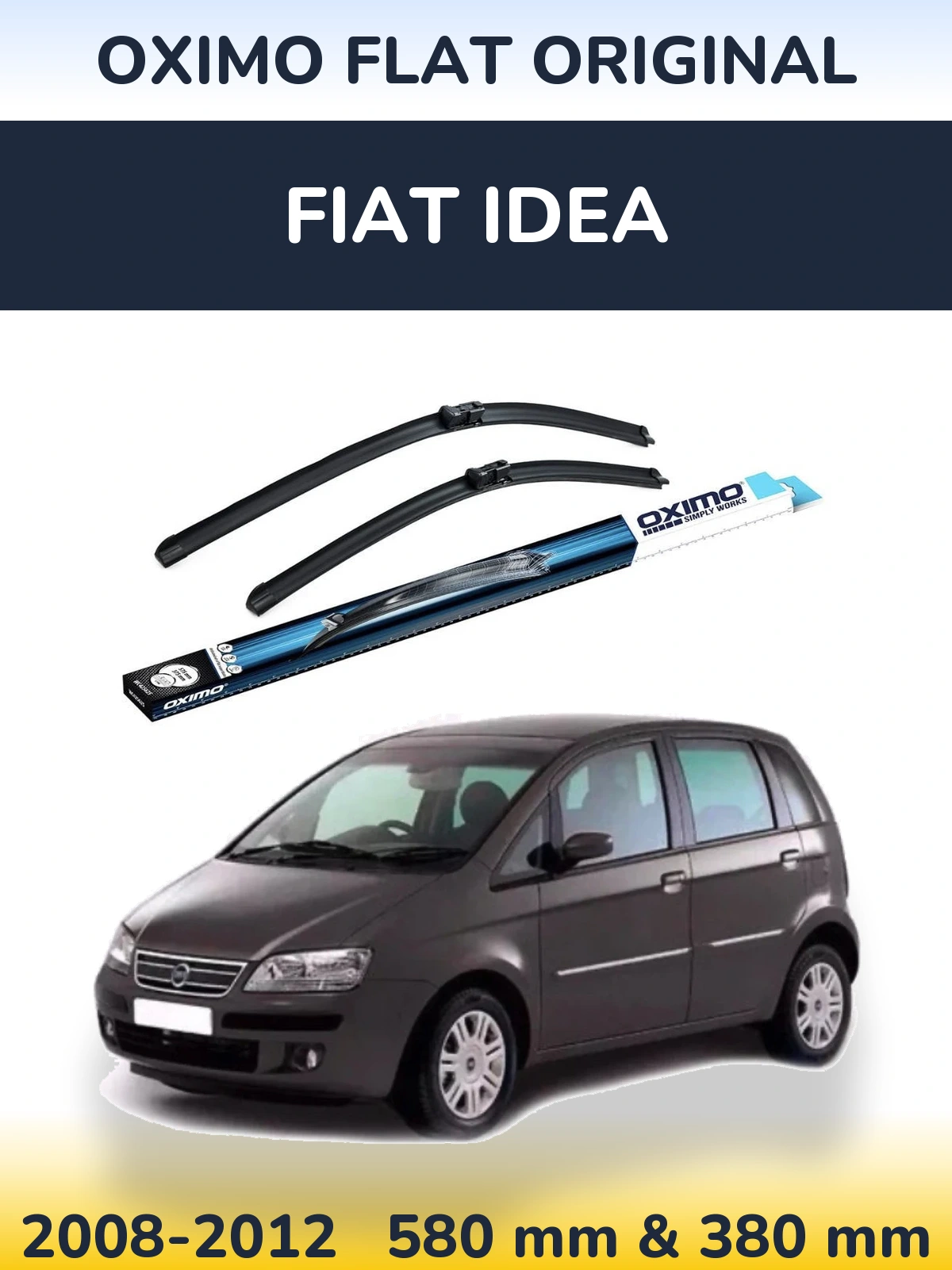 Komplet przednich wycieraczek Oximo Flat Original 580 & 380 mm do Fiat Idea 2008-2012