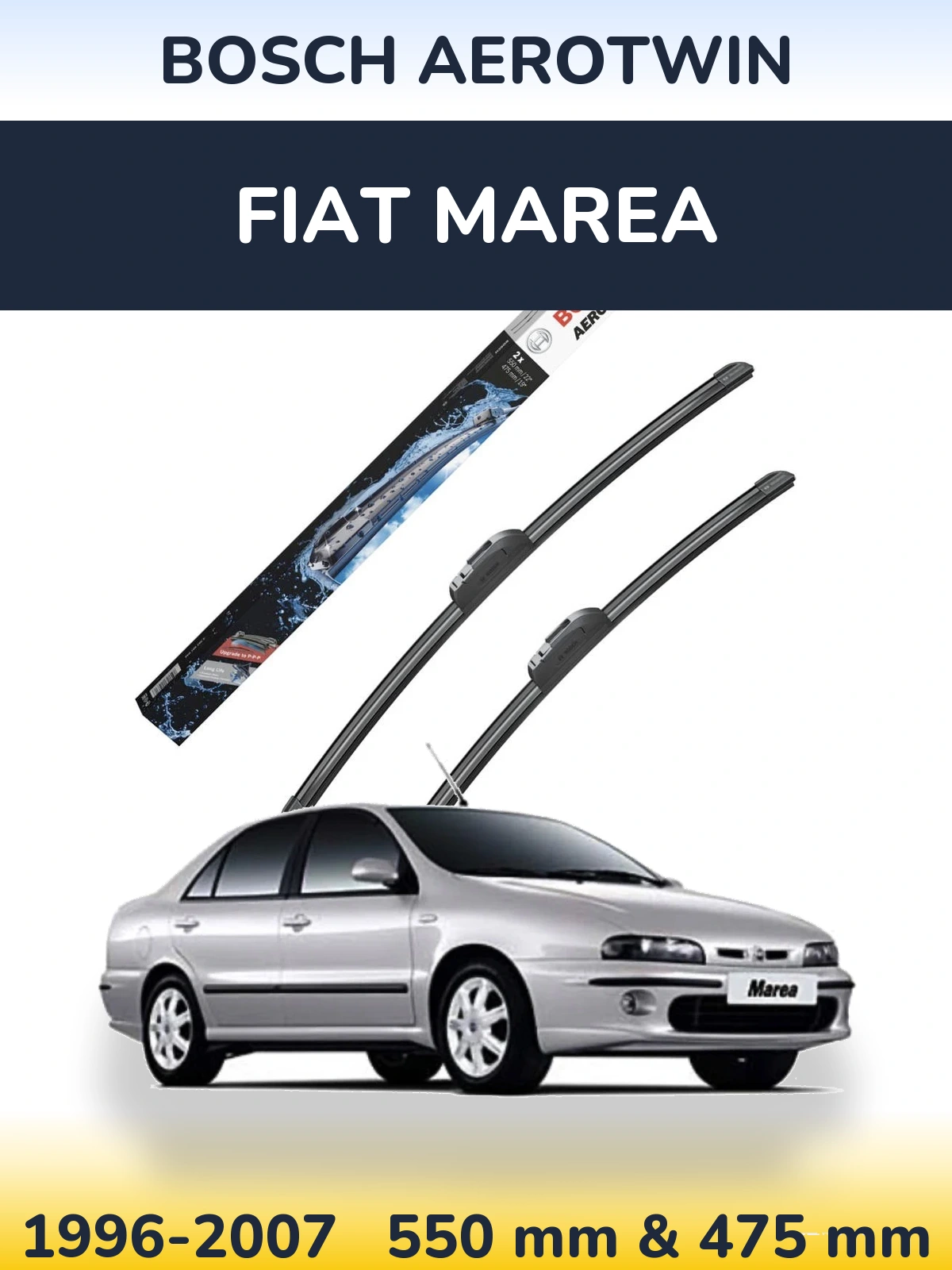 Komplet przednich wycieraczek BOSCH AeroTwin 550 & 475 mm do Fiat Marea 1996-2007
