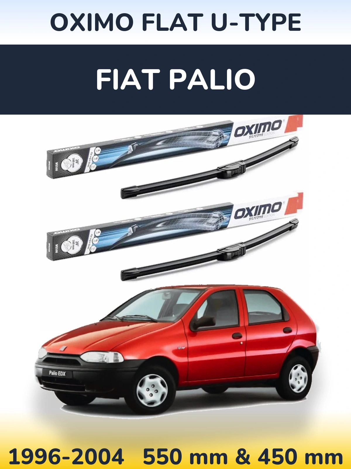 Komplet przednich wycieraczek Oximo Flat U-type 550 & 450 mm do Fiat Palio 1996-2004
