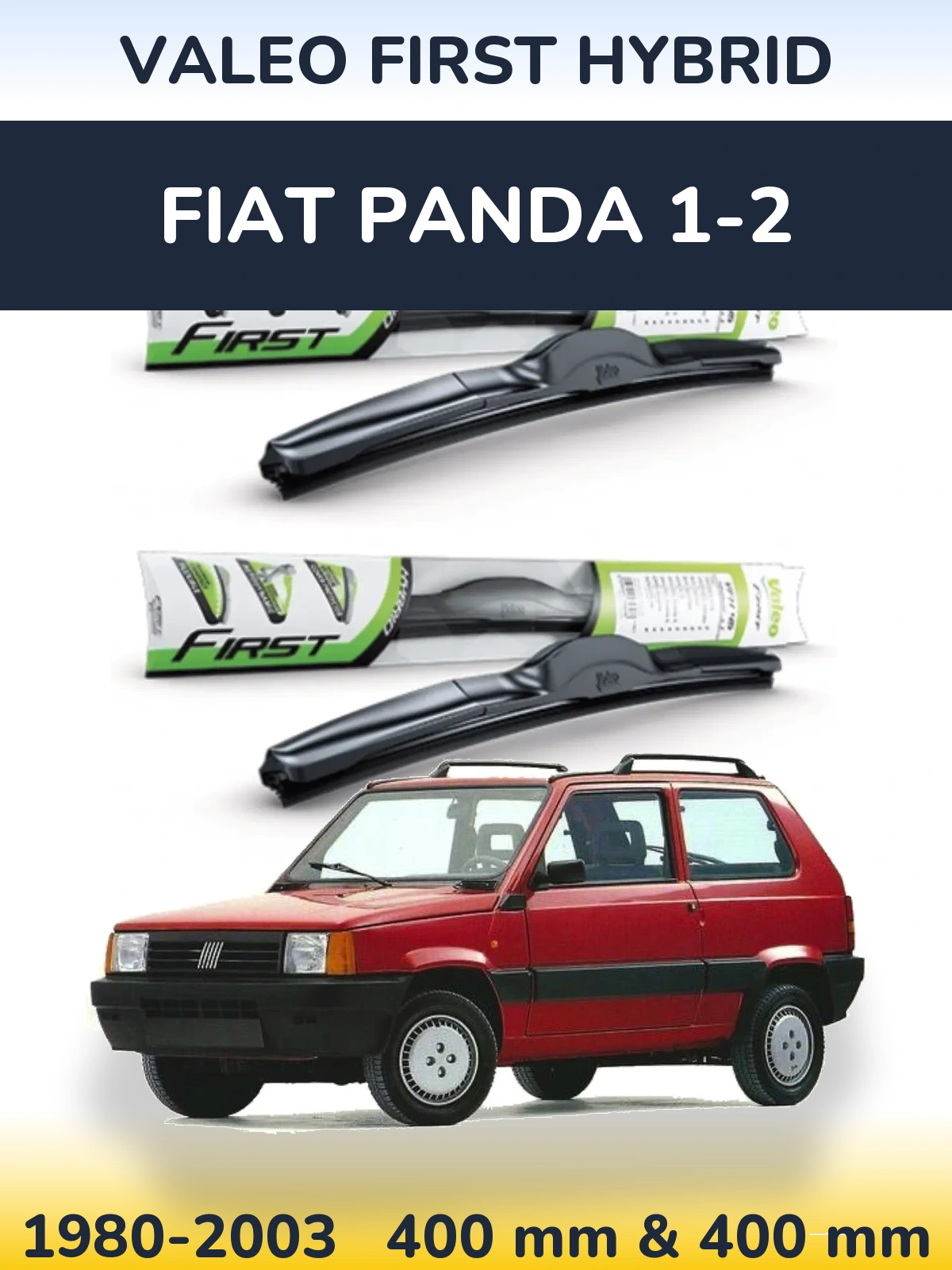 Комплект передних дворников Valeo First Hybrid 400 & 400 мм для Fiat Panda 1-2 1980-2003