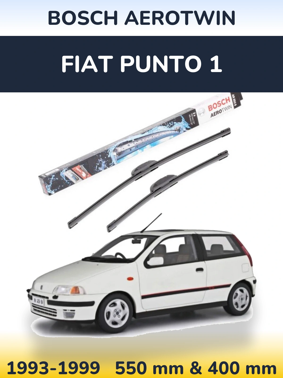Komplet przednich wycieraczek BOSCH AeroTwin 550 & 400 mm do Fiat Punto 1 1993-1999