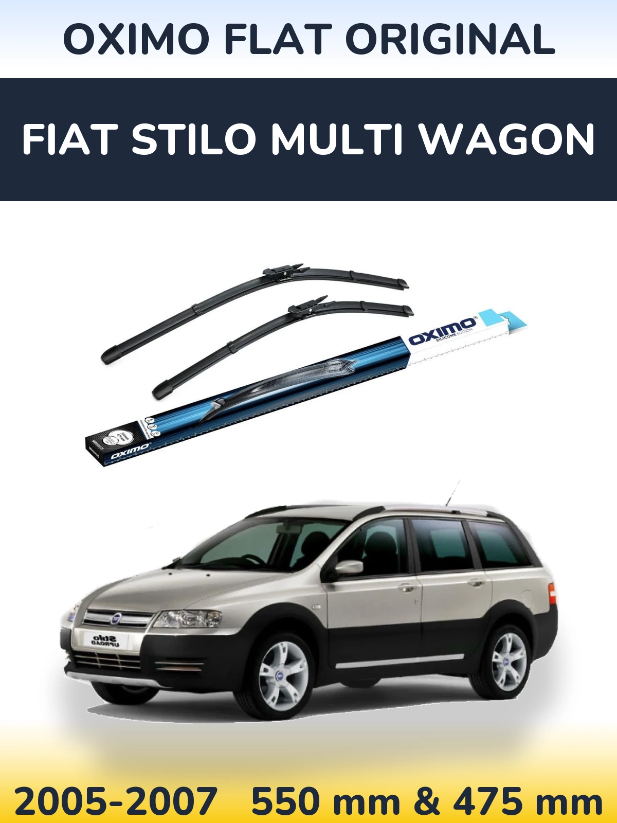 Комплект передних дворников Oximo Flat Original 550 & 475 мм для Fiat Stilo Multi Wagon 2005-2007