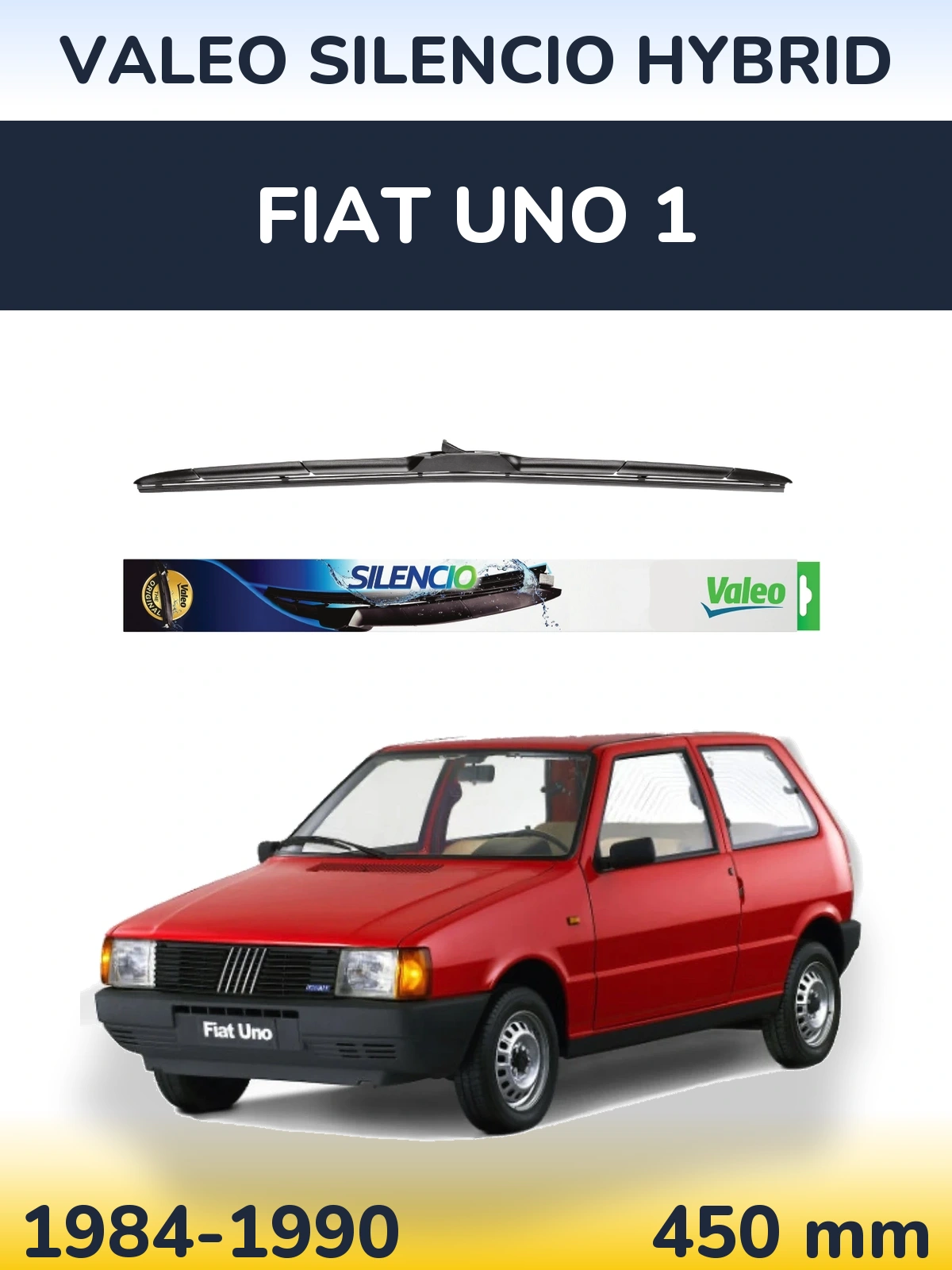 Przednia wycieraczka Valeo Silencio Hybrid 450 mm do Fiat Uno 1 1984-1990