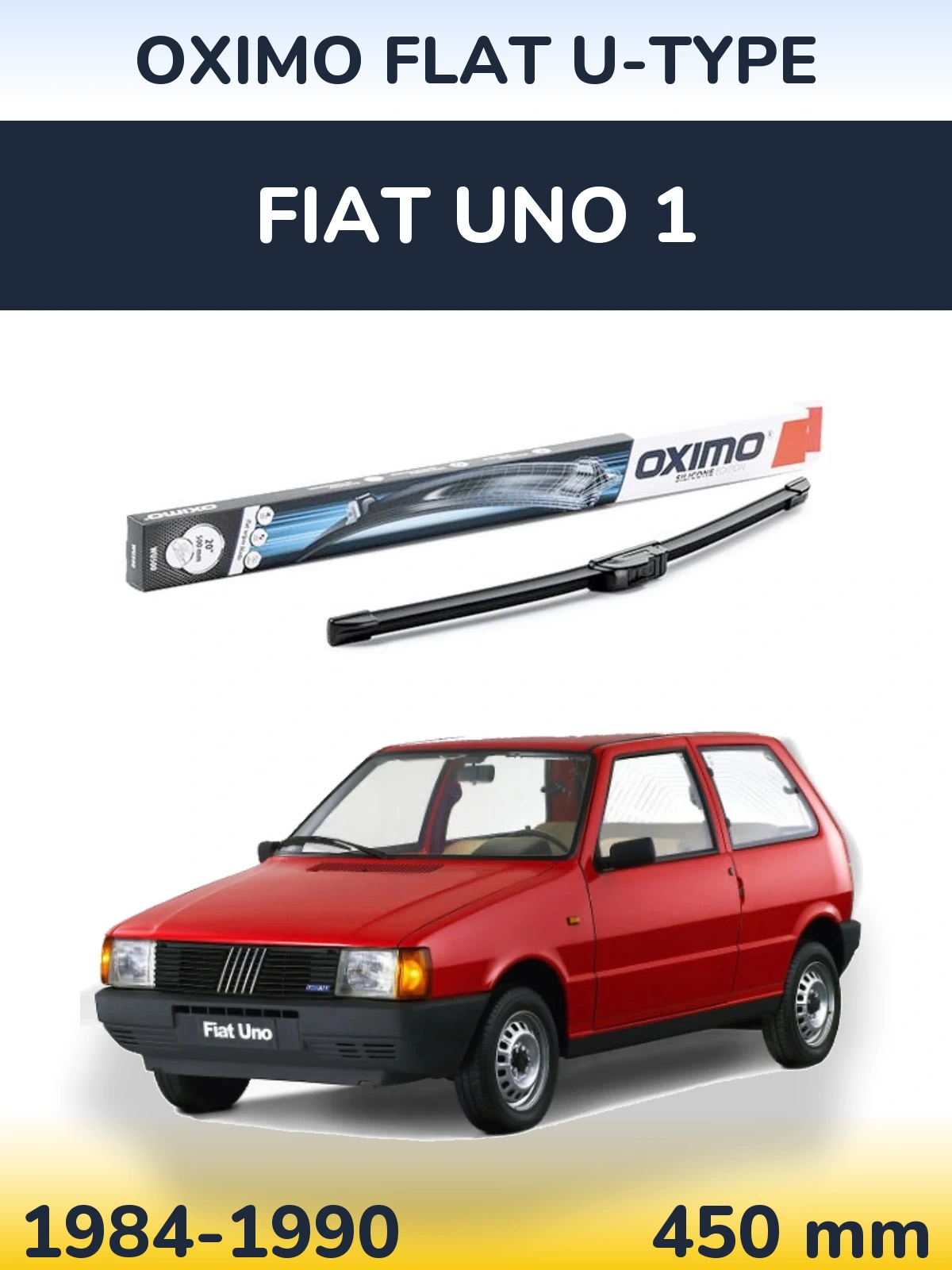Przednia wycieraczka Oximo Flat U-type 450 mm do Fiat Uno 1 1984-1990