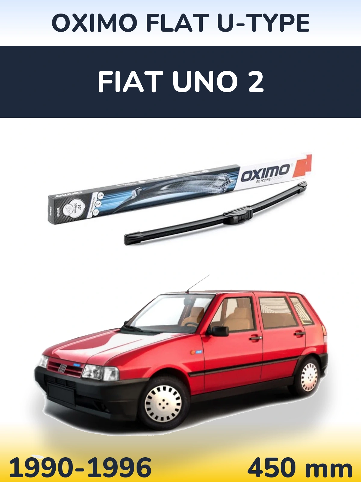 Przednia wycieraczka Oximo Flat U-type 450 mm do Fiat Uno 2 1990-1996