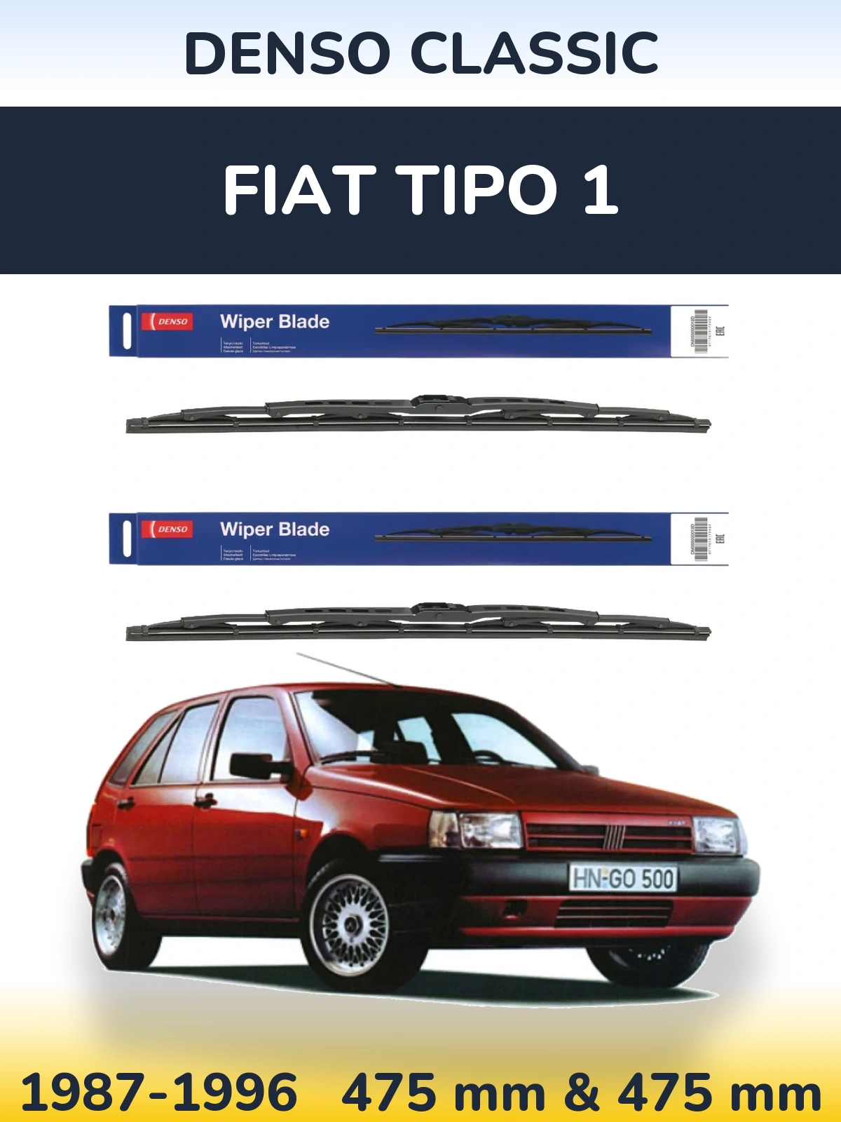 Komplet przednich wycieraczek Denso Classic 475 & 475 mm do Fiat Tipo 1 1987-1996
