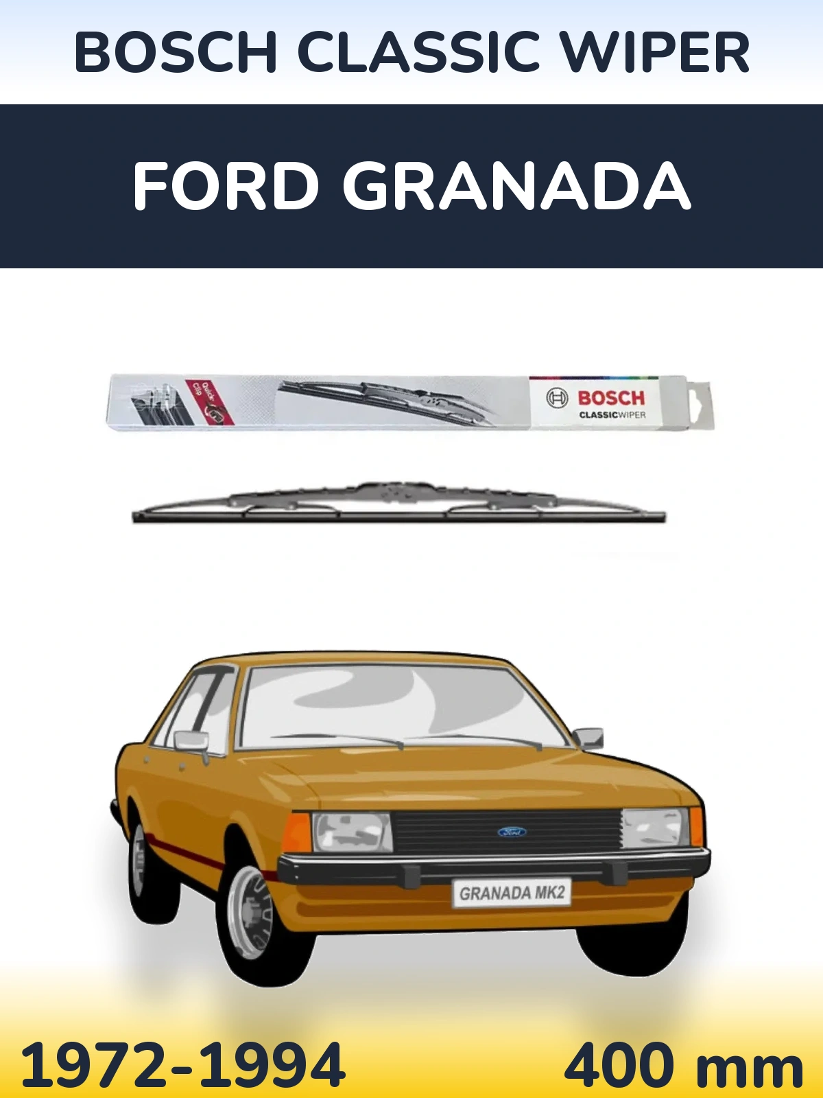 Задний дворник BOSCH Classic Wiper 400 мм для Ford Granada 1972-1994