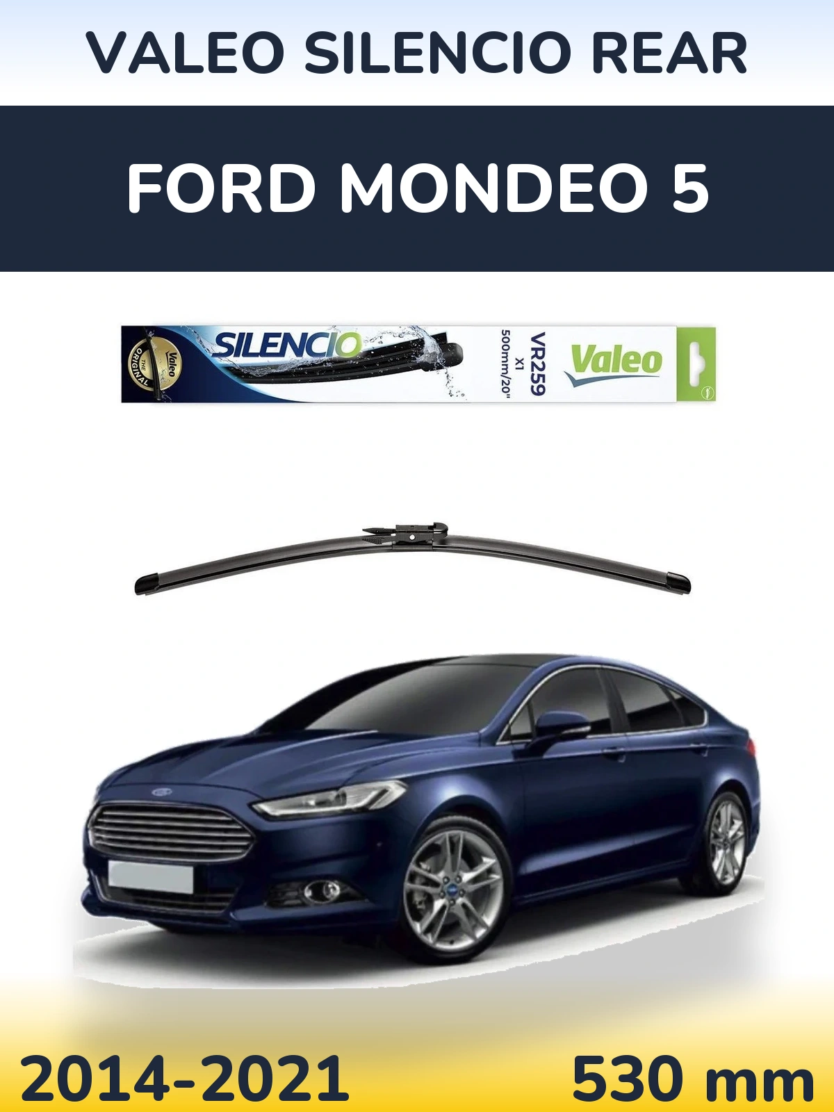 Задний дворник Valeo Silencio Rear 500 мм для Ford Mondeo 5 2014-2021
