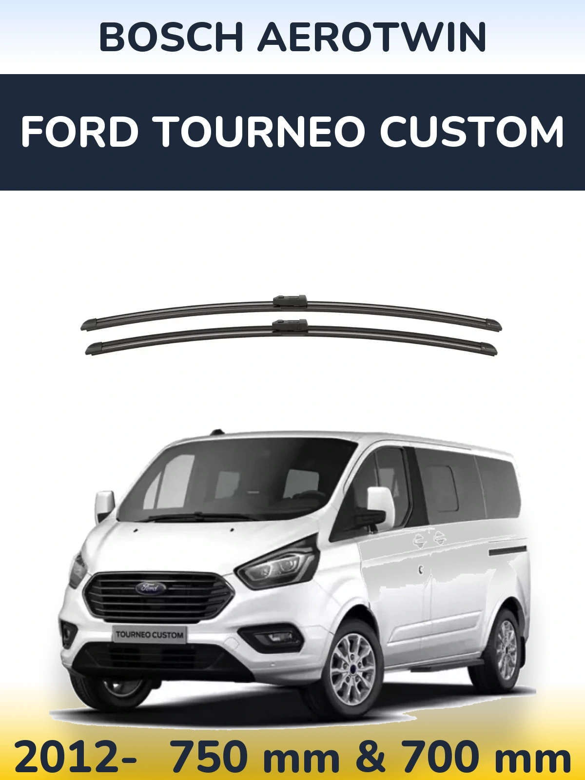 Komplet przednich wycieraczek BOSCH AeroTwin 750 & 700 mm do Ford Tourneo Custom 2012-2026