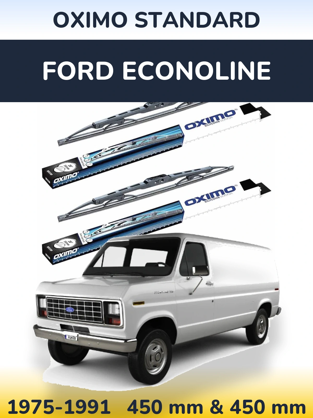 Komplet przednich wycieraczek Oximo Standard 450 & 450 mm do Ford Econoline 1975-1991