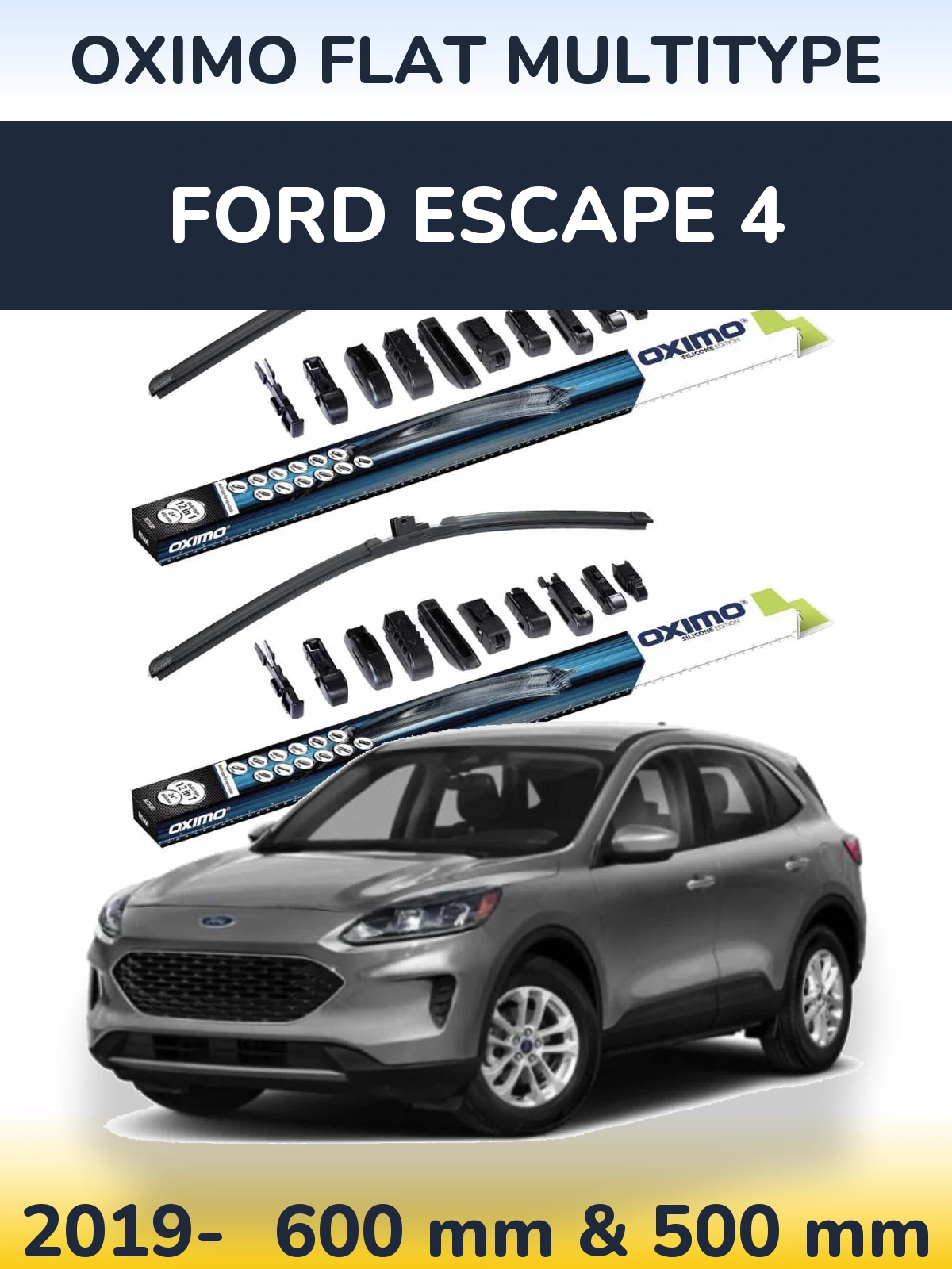 Komplet przednich wycieraczek Oximo Flat MultiType 600 & 500 mm do Ford Escape 4 2019-2026