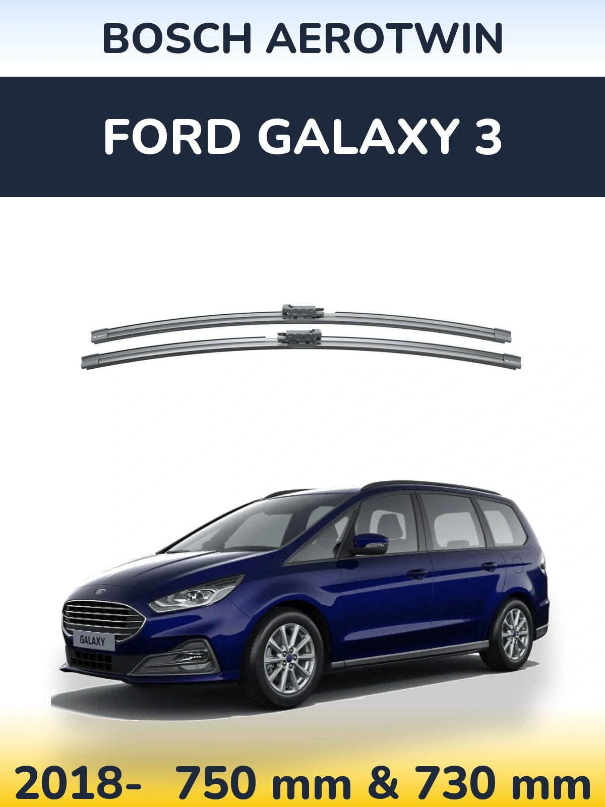 Komplet przednich wycieraczek BOSCH AeroTwin 725 & 725 mm do Ford Galaxy 3 2018-2026