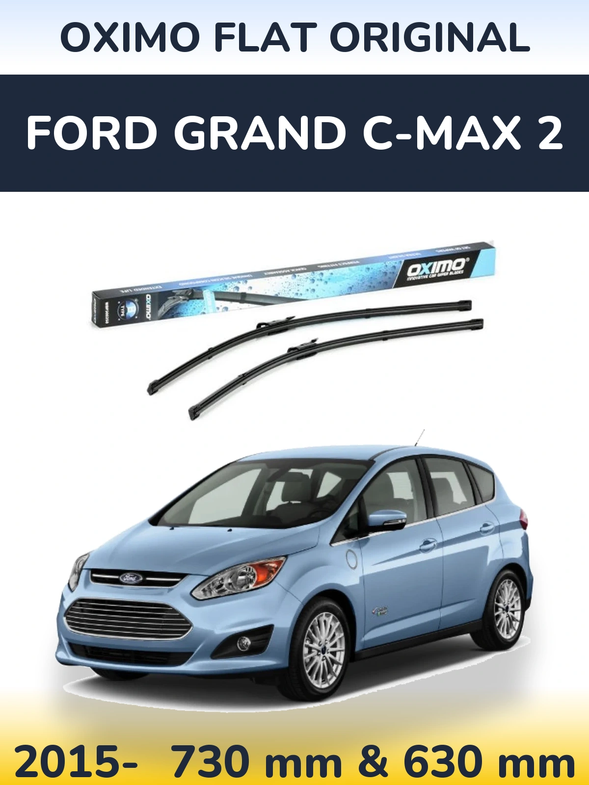 Комплект передних дворников Oximo Flat Original 700 & 650 мм для Ford Grand C-MAX 2 2015-2026