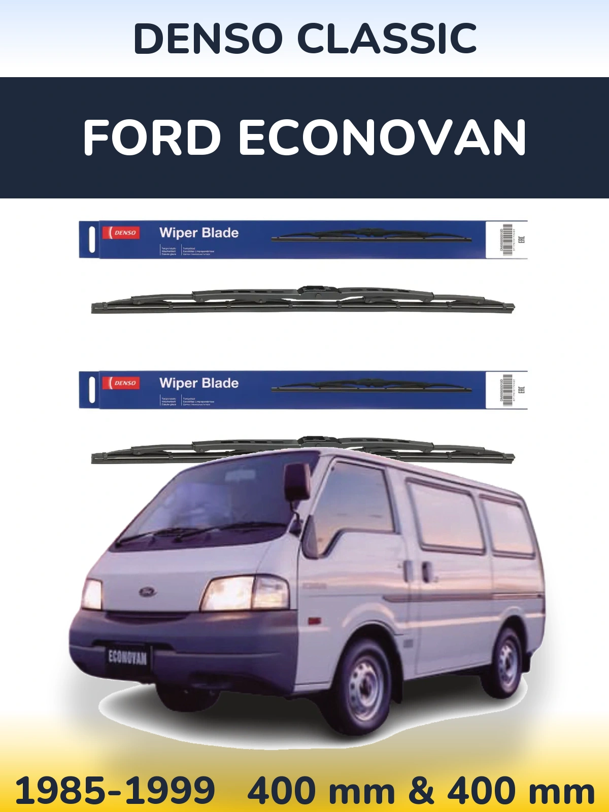 Komplet przednich wycieraczek Denso Classic 400 & 400 mm do Ford Econovan 1985-1999