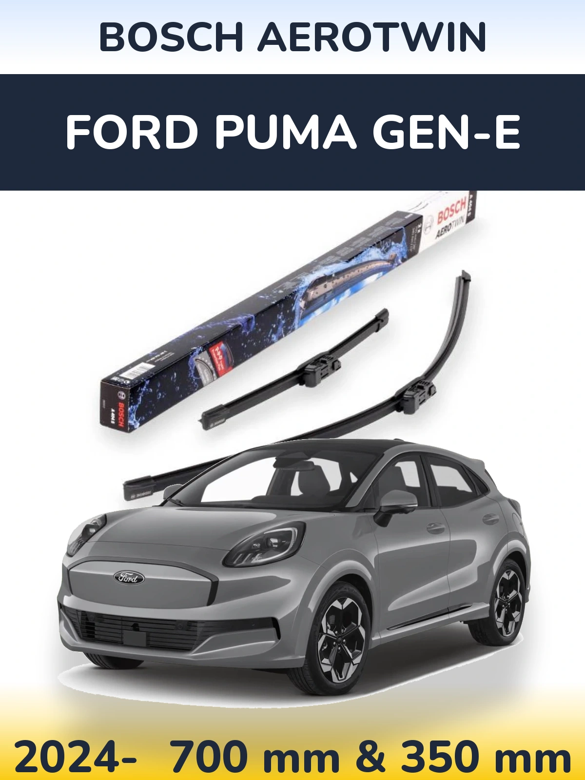 Комплект передних дворников BOSCH AeroTwin 700 & 350 мм для Ford Puma Gen-E 2024-2026