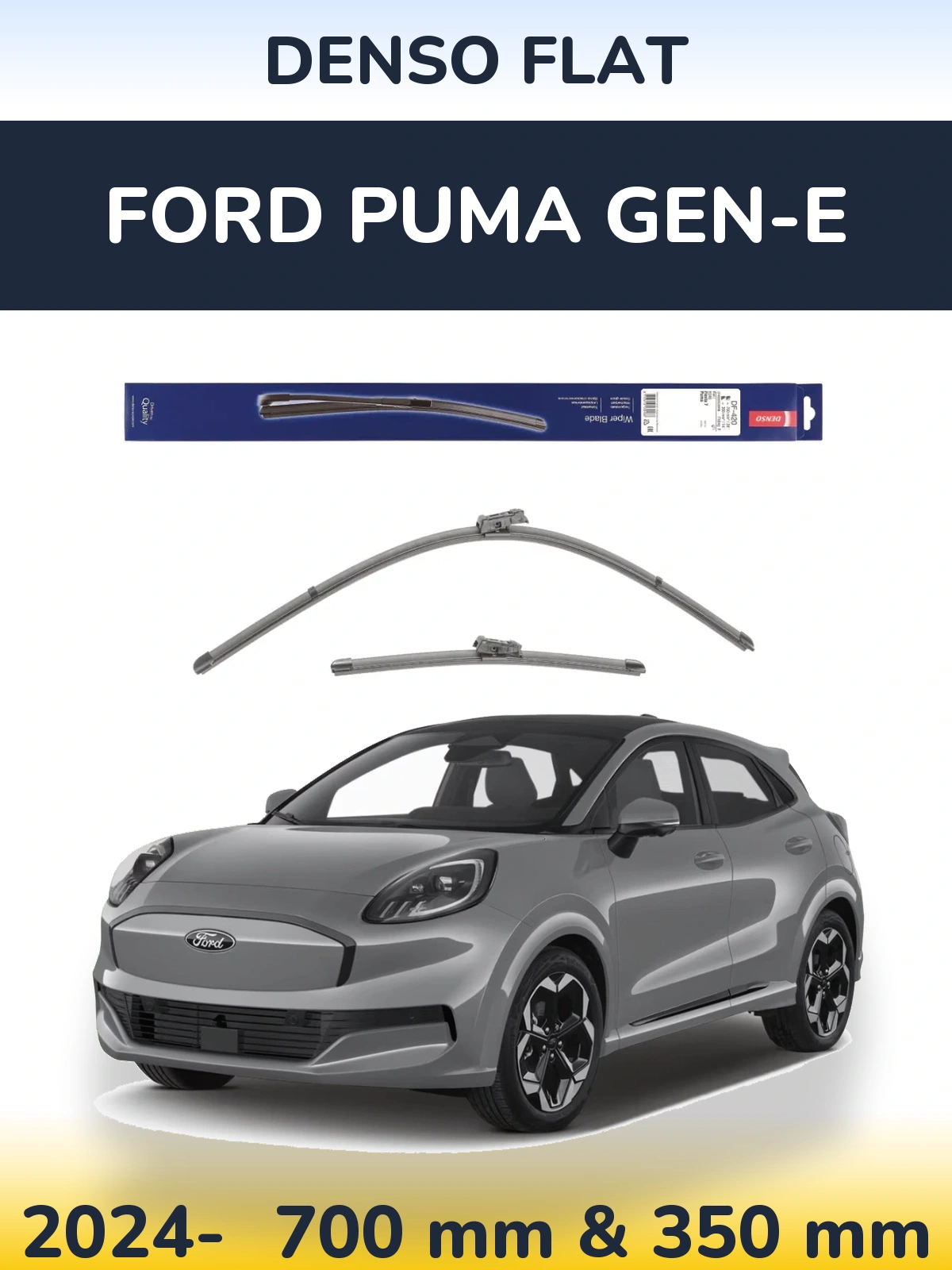 Front wiper blade set Denso Flat 700 & 350 mm for Ford Puma Gen-E 2024-2026