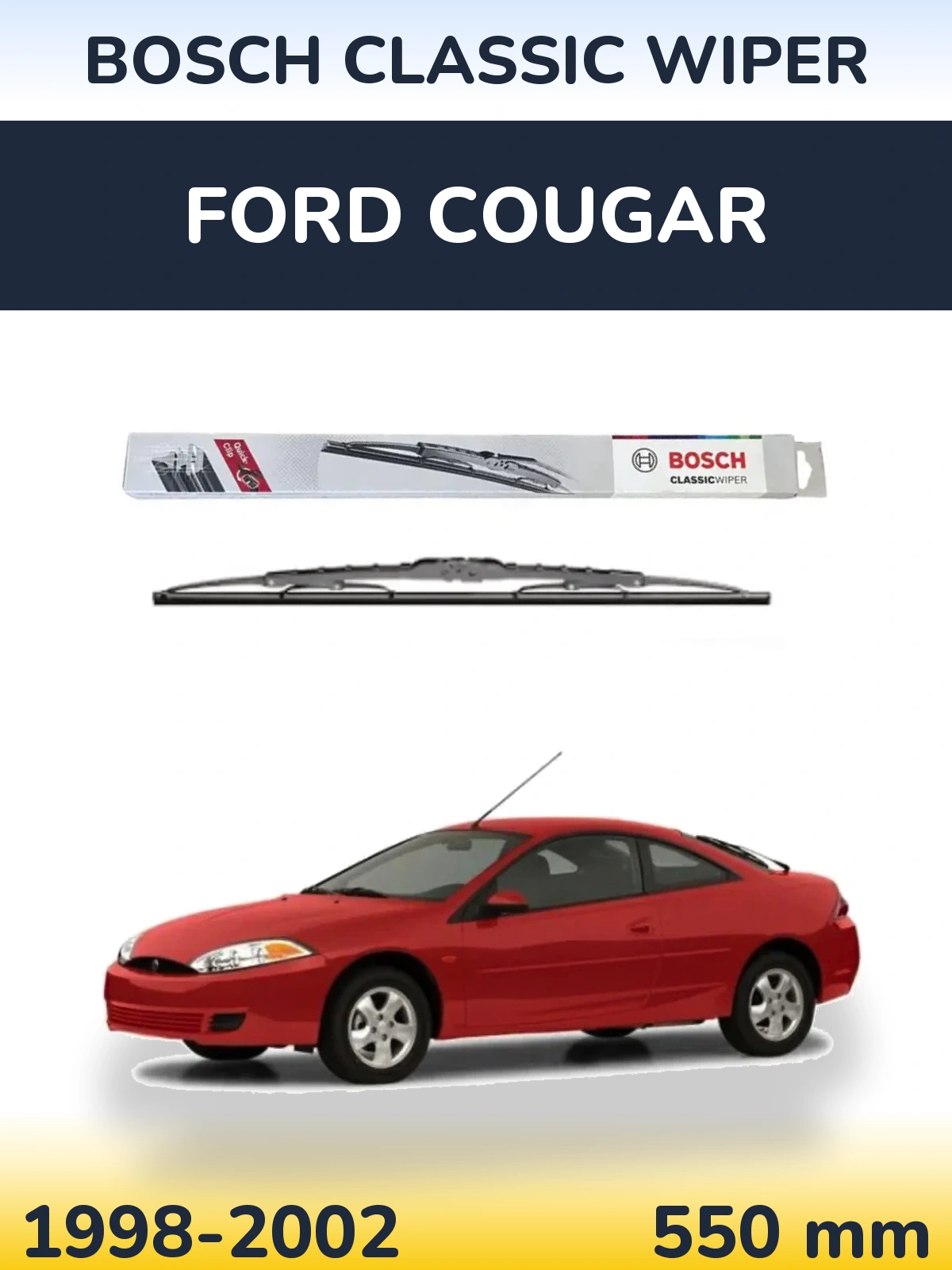 Задний дворник BOSCH Classic Wiper 550 мм для Ford Cougar 1998-2002