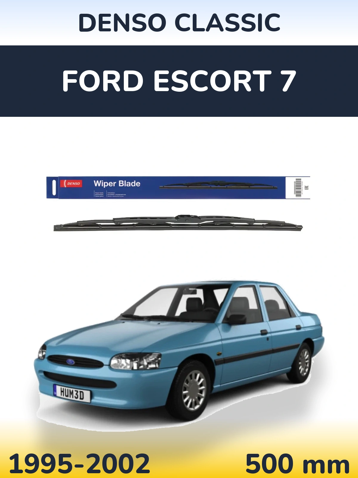 Rear wiper blade Denso Classic 500 mm for Ford Escort 7 1995-2002