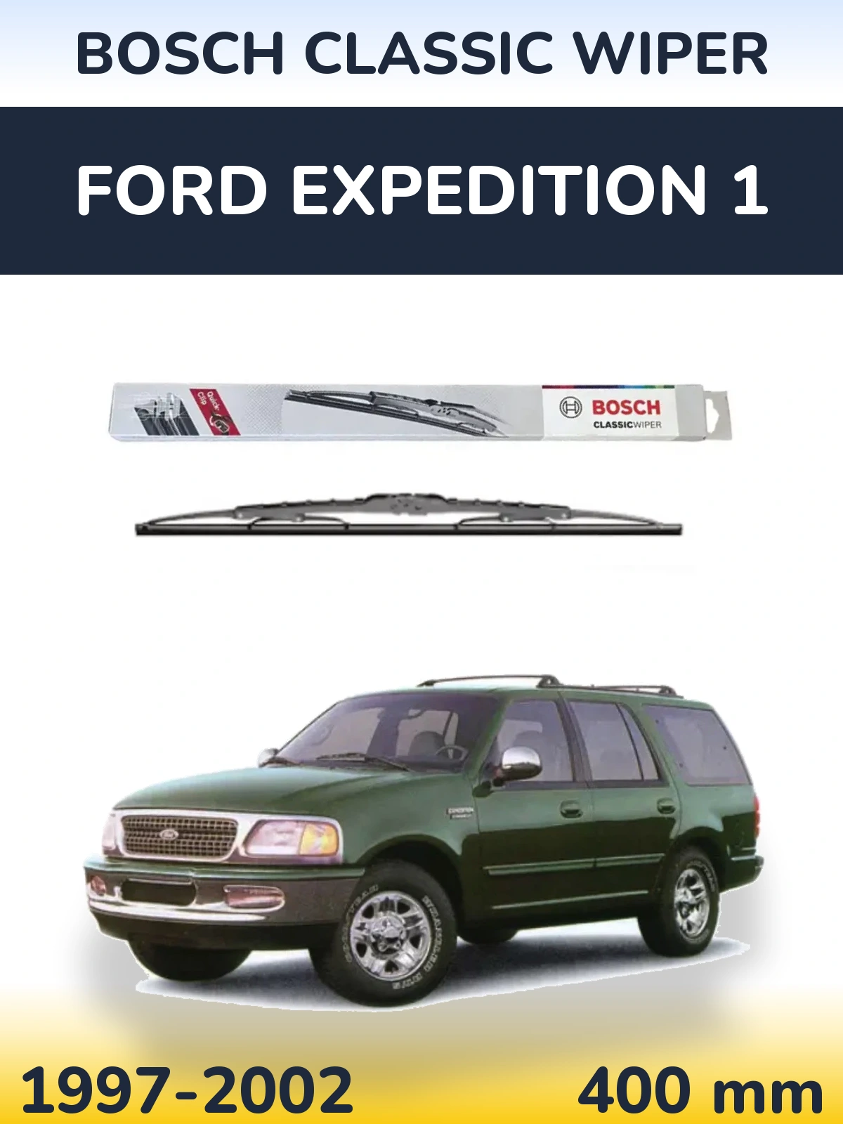 Rear wiper blade BOSCH Classic Wiper 400 mm for Ford Expedition 1 1997-2002