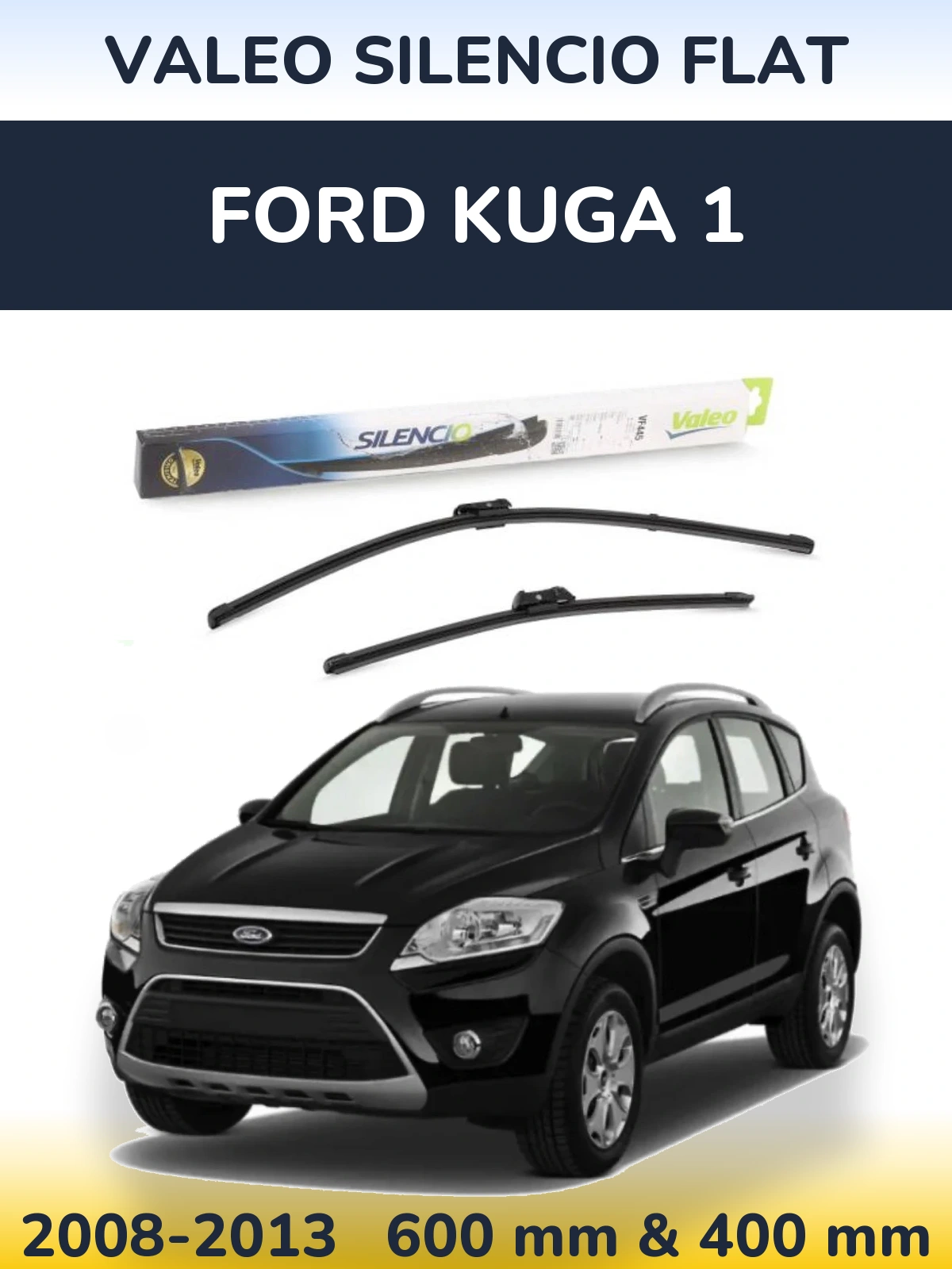 Комплект передних дворников Valeo Silencio Flat 600 & 400 мм для Ford Kuga 1 2008-2013