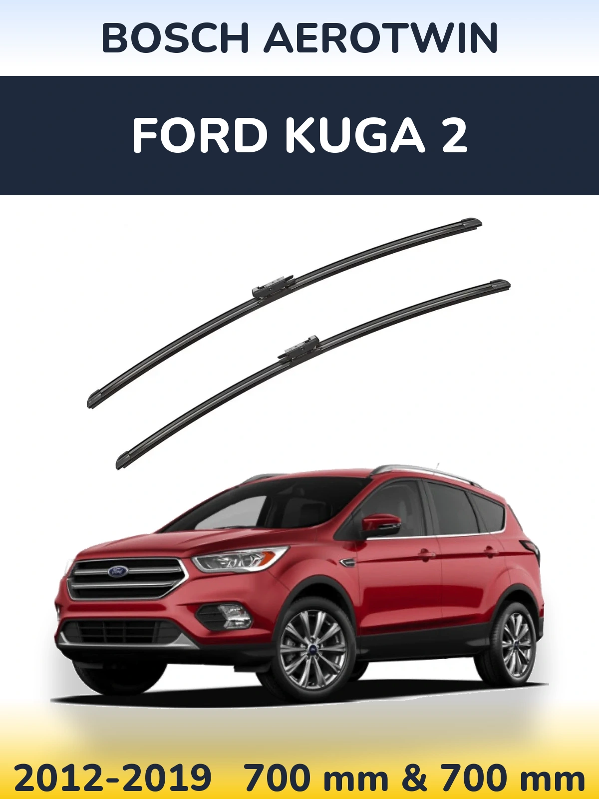Komplet przednich wycieraczek BOSCH AeroTwin 700 & 700 mm do Ford Kuga 2 2012-2019