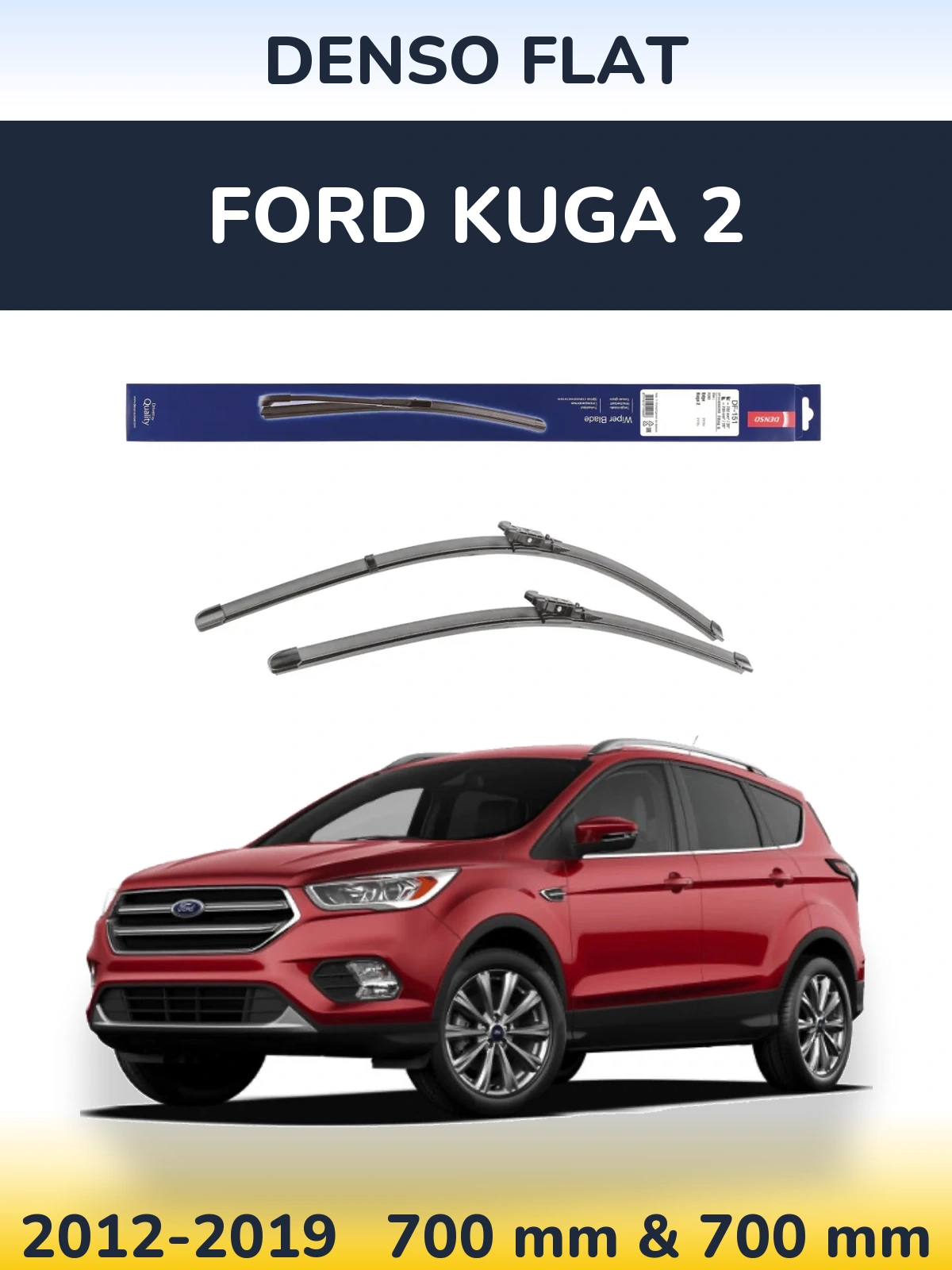 Komplet przednich wycieraczek Denso Flat 700 & 700 mm do Ford Kuga 2 2012-2019